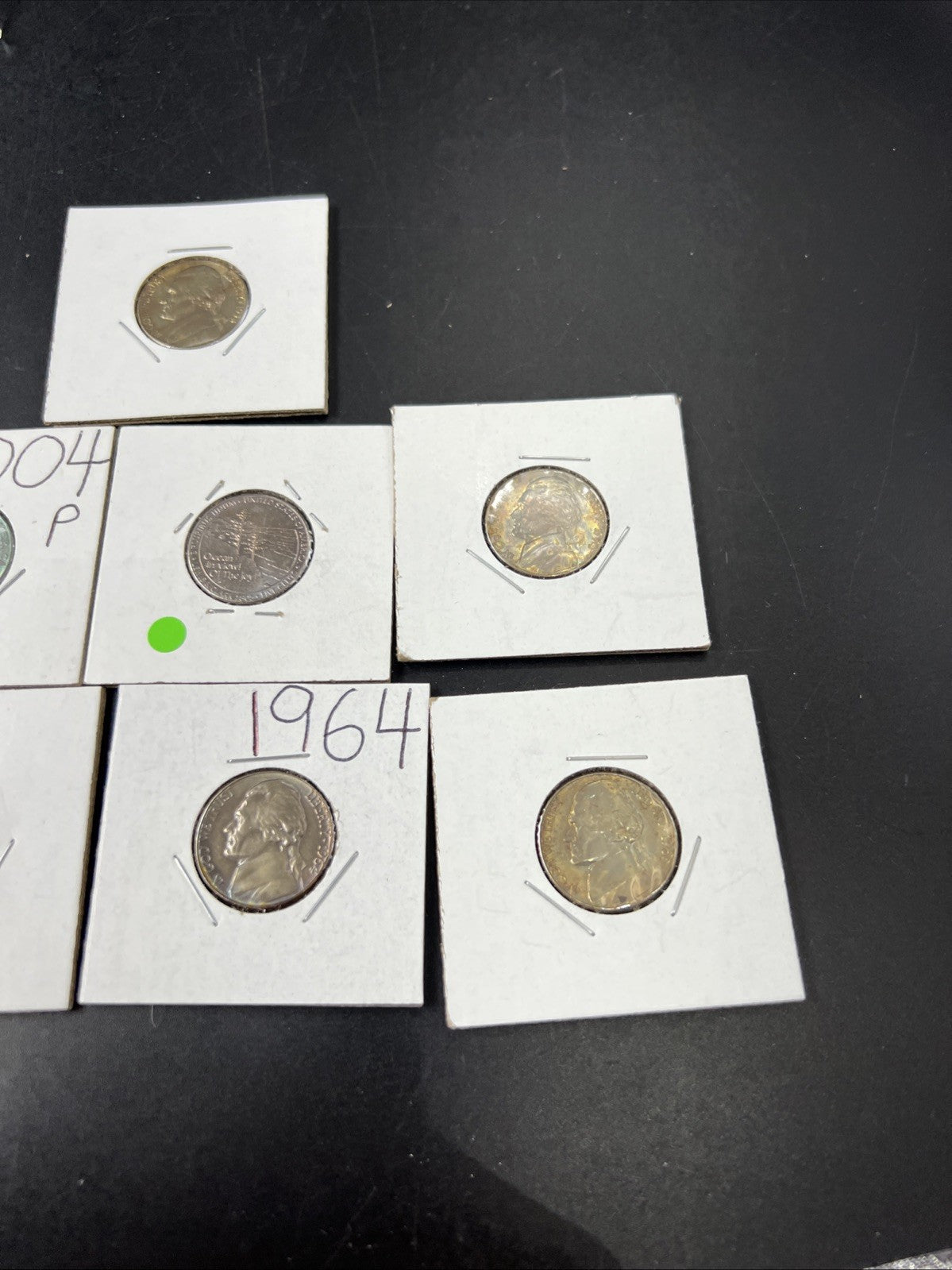 Lot of 7 5c Jefferson Nickel Coins UNC Neat Toning YRS 2004 1964 1947 ++!