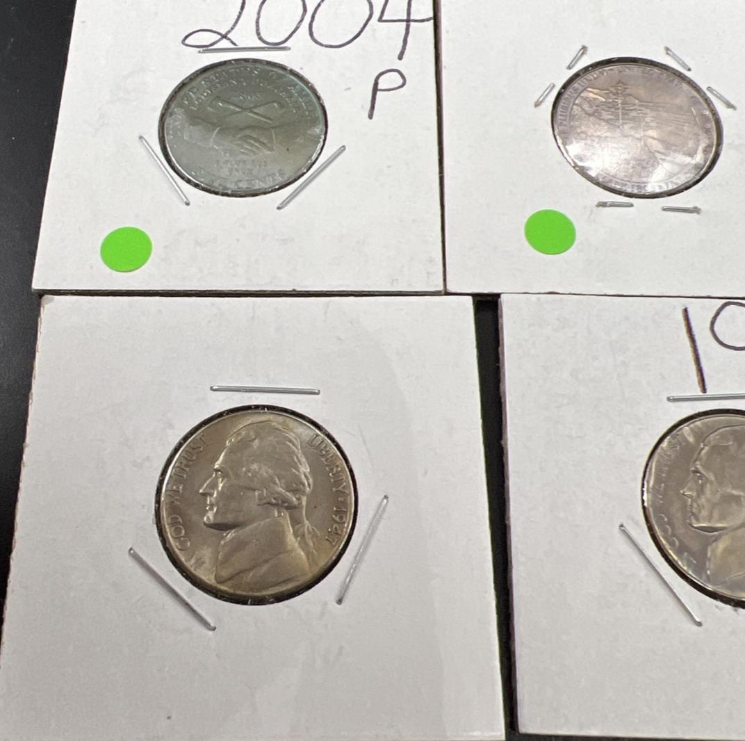 Lot of 7 5c Jefferson Nickel Coins UNC Neat Toning YRS 2004 1964 1947 ++!