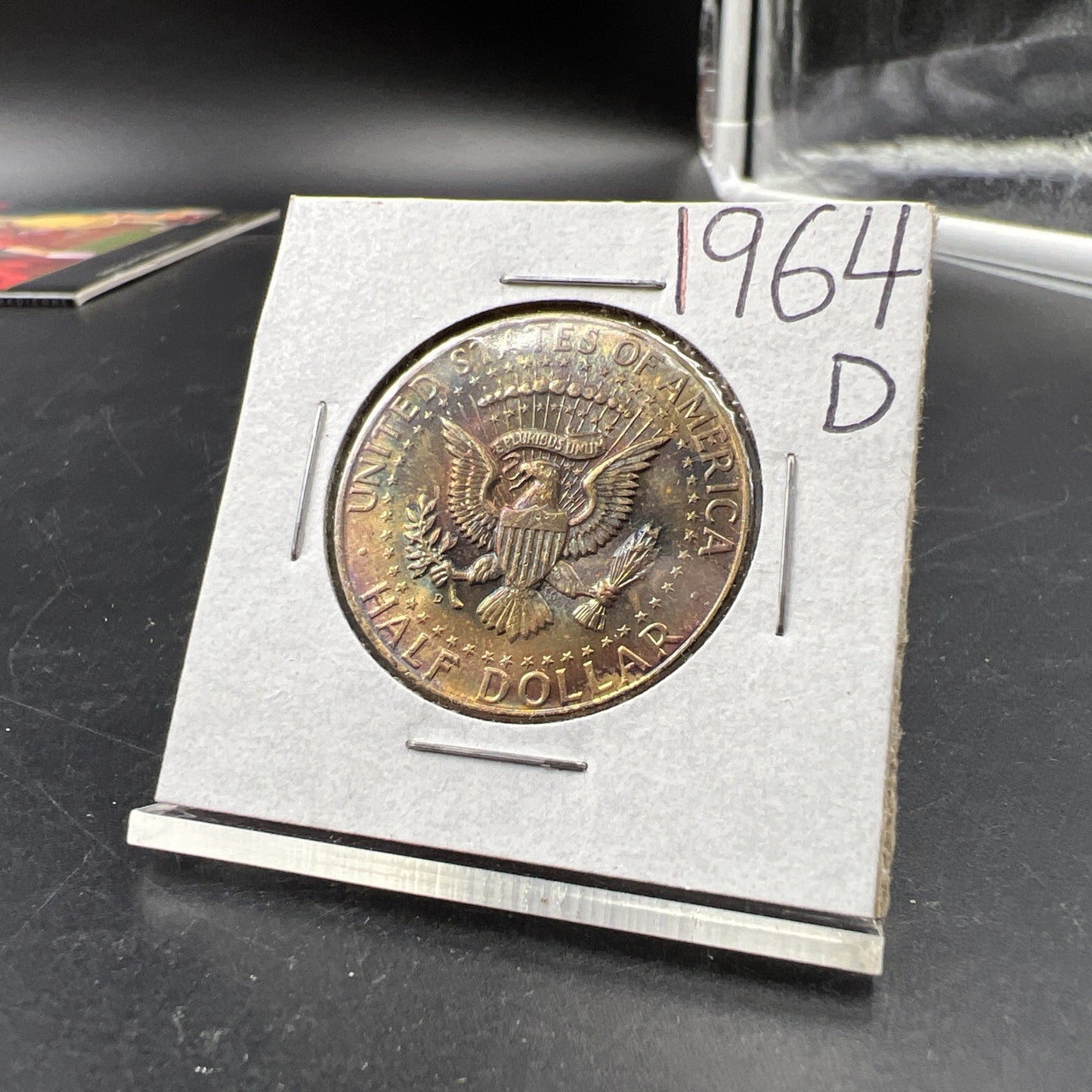 1964 D 50c Kennedy Half Dollar BU UNC Nice Toning Reverse