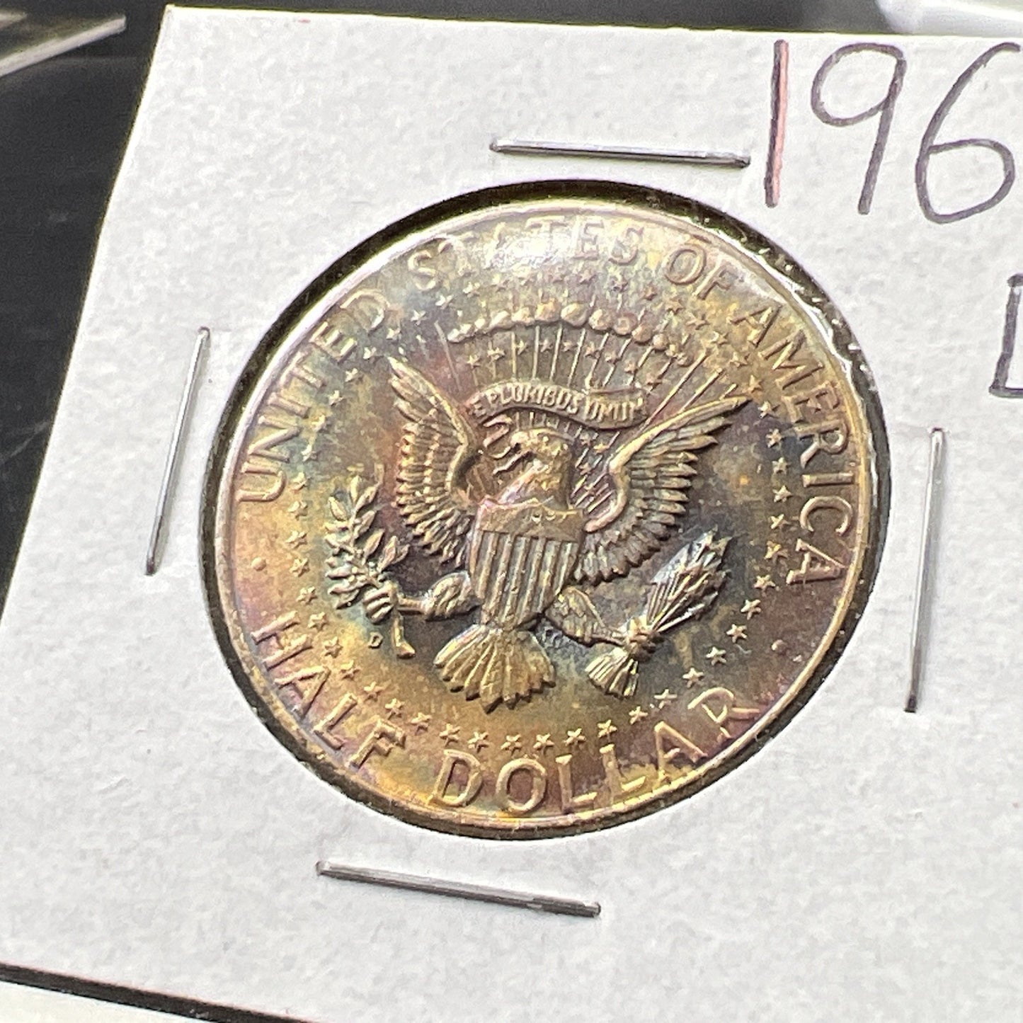 1964 D 50c Kennedy Half Dollar BU UNC Nice Toning Reverse