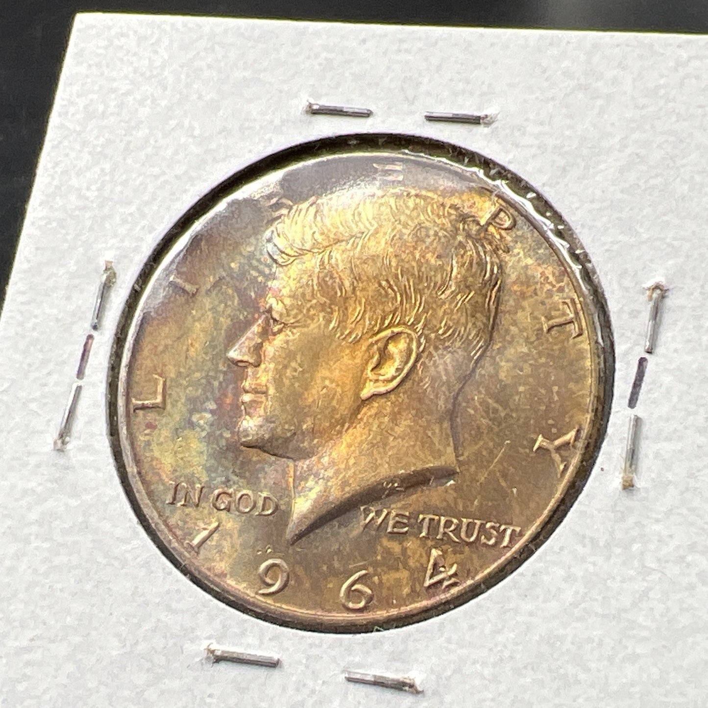 1964 D 50c Kennedy Half Dollar BU UNC Nice Toning Reverse