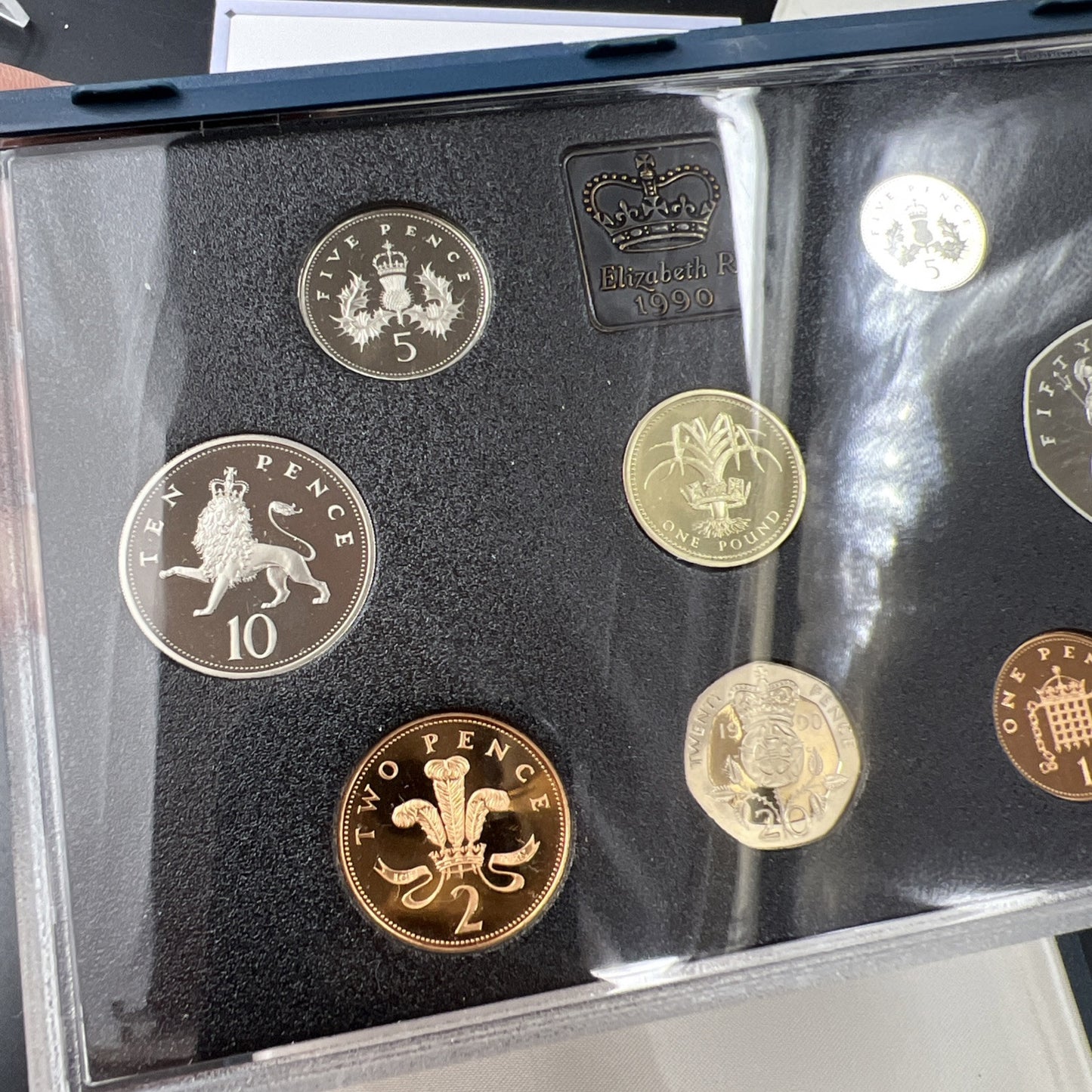 1990 United Kingdom Proof Coin Set with Box & COA #B