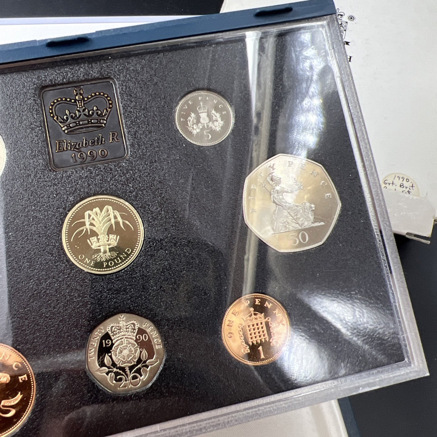 1990 United Kingdom Proof Coin Set with Box & COA #B