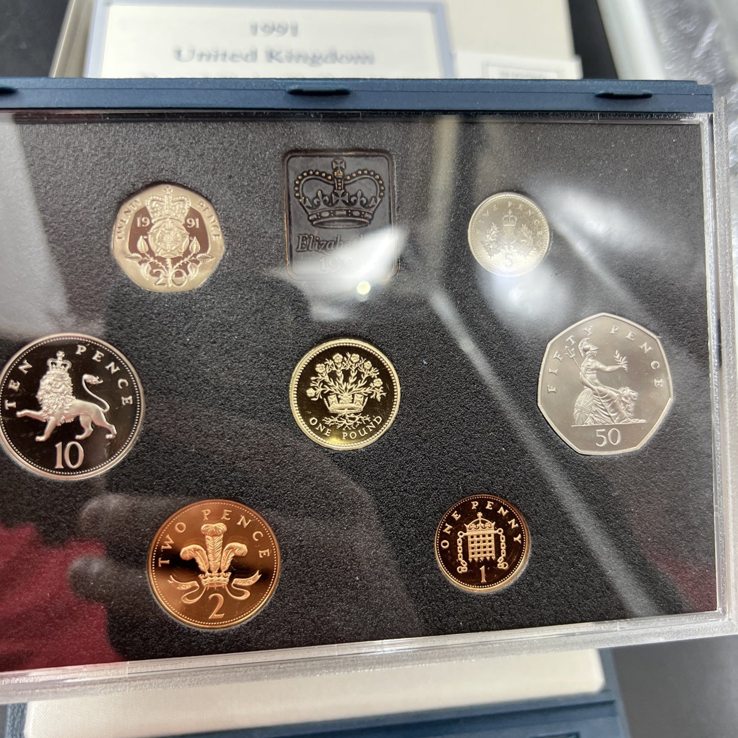 1991 United Kingdom Proof Coin Set with Box & COA #A