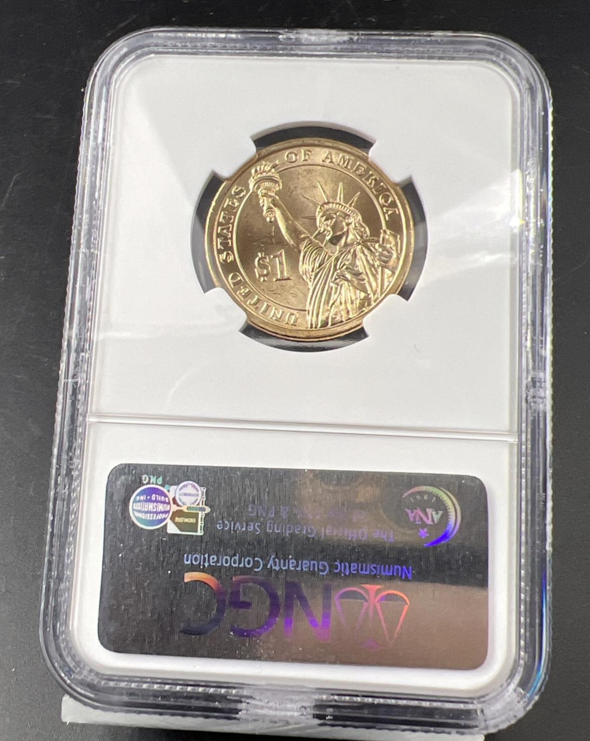 2007 D $1 John Adams Presidential Dollar NGC MS65 Gem BU Certified #201