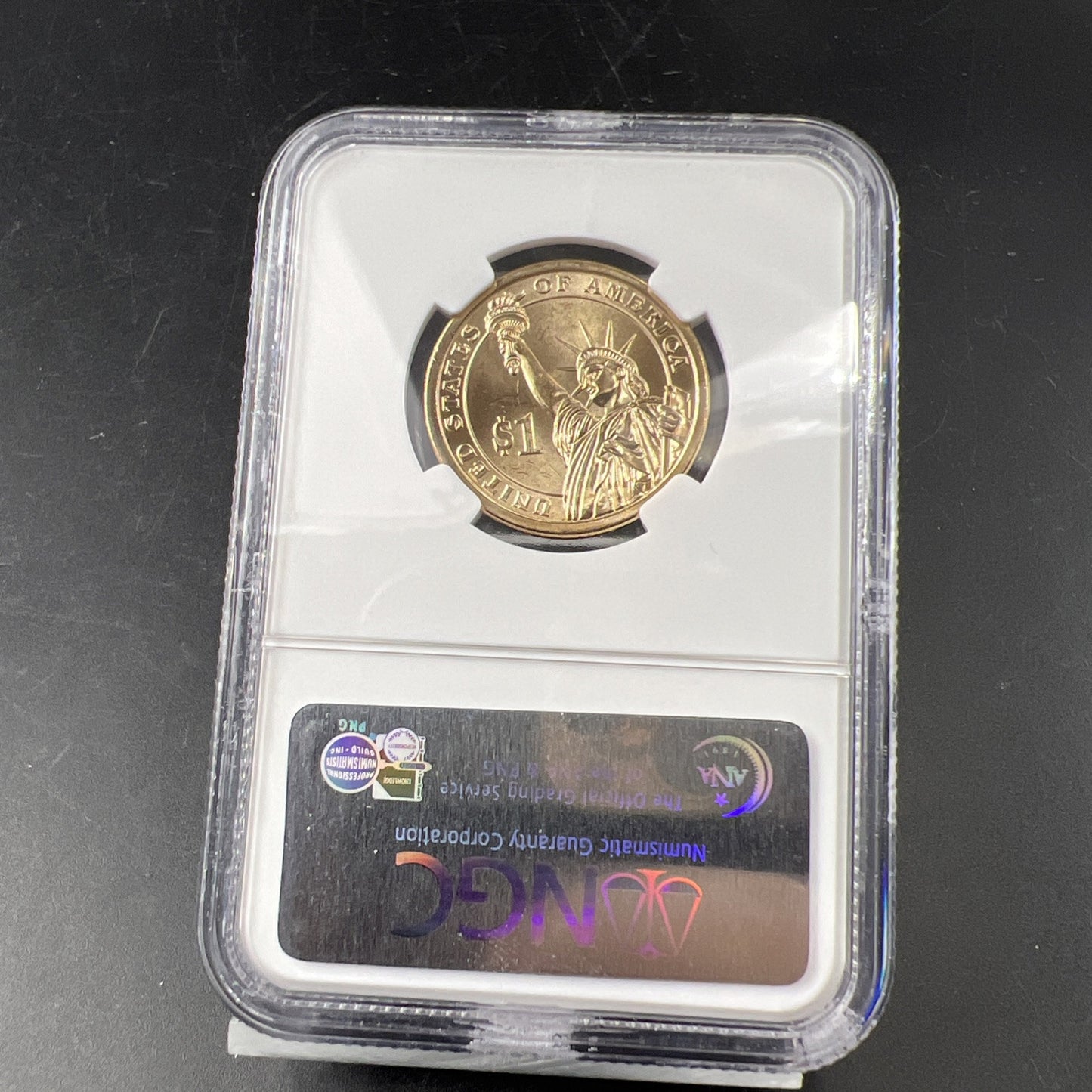 2007 D $1 John Adams Presidential Dollar NGC MS65 Gem BU Certified #201