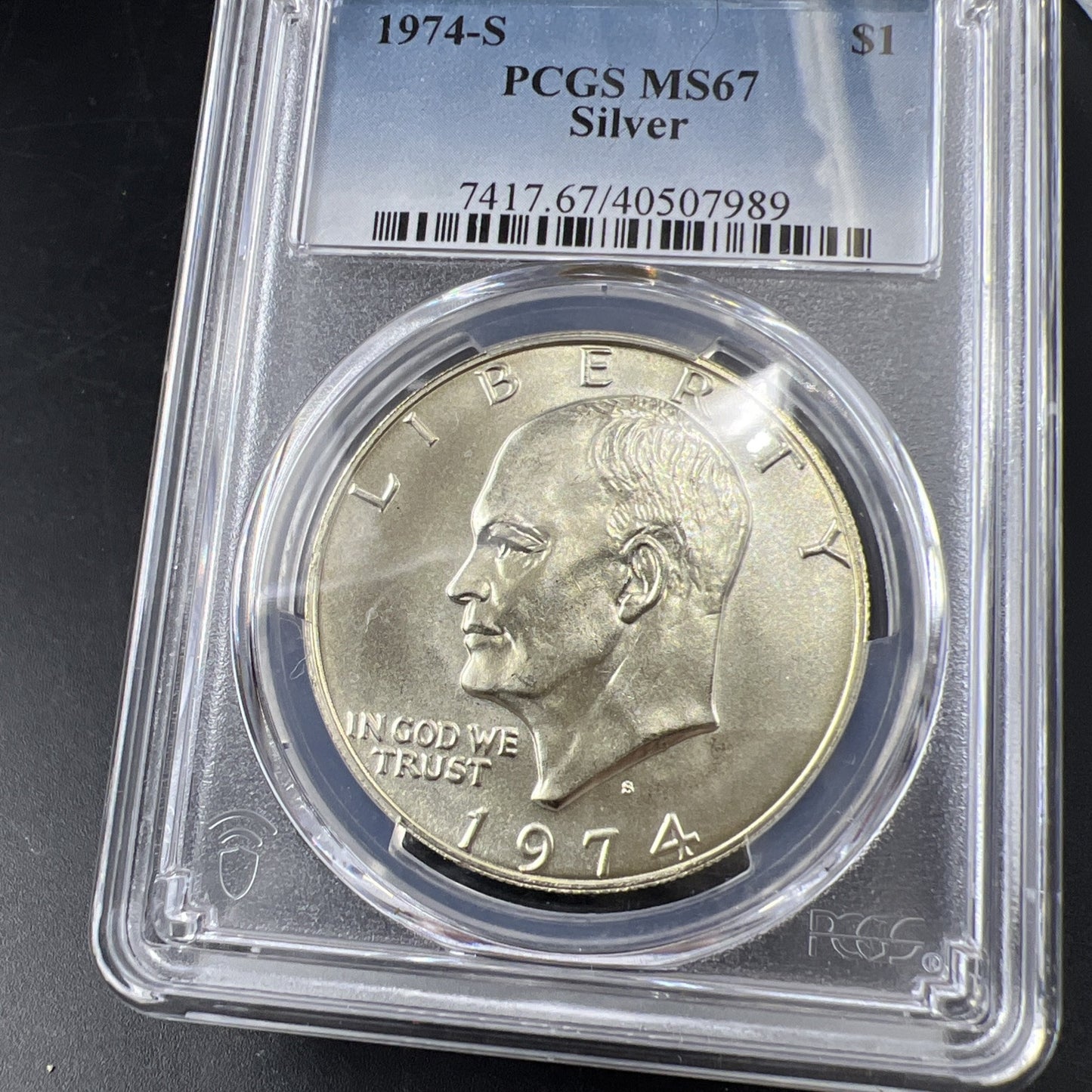 1974 S Ike Eisenhower Bicentennial BU 40% SILVER Dollar Coin MS67 PCGS Gem BU #9