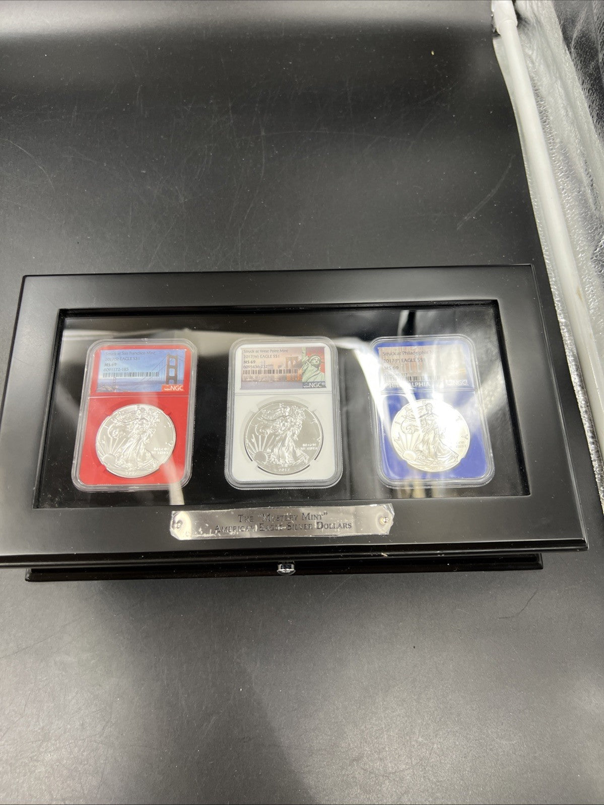 3 Coin 2017 W S P ASE Mint Mark Set 1 oz American Silver Eagle Coin NGC MS69