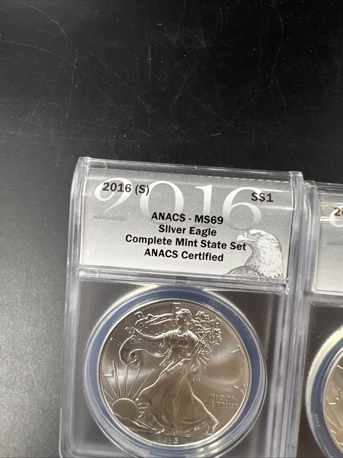 3 Coin 2016 W S P ASE Mint Mark Set 1 oz American Silver Eagle Coin ANACS MS69