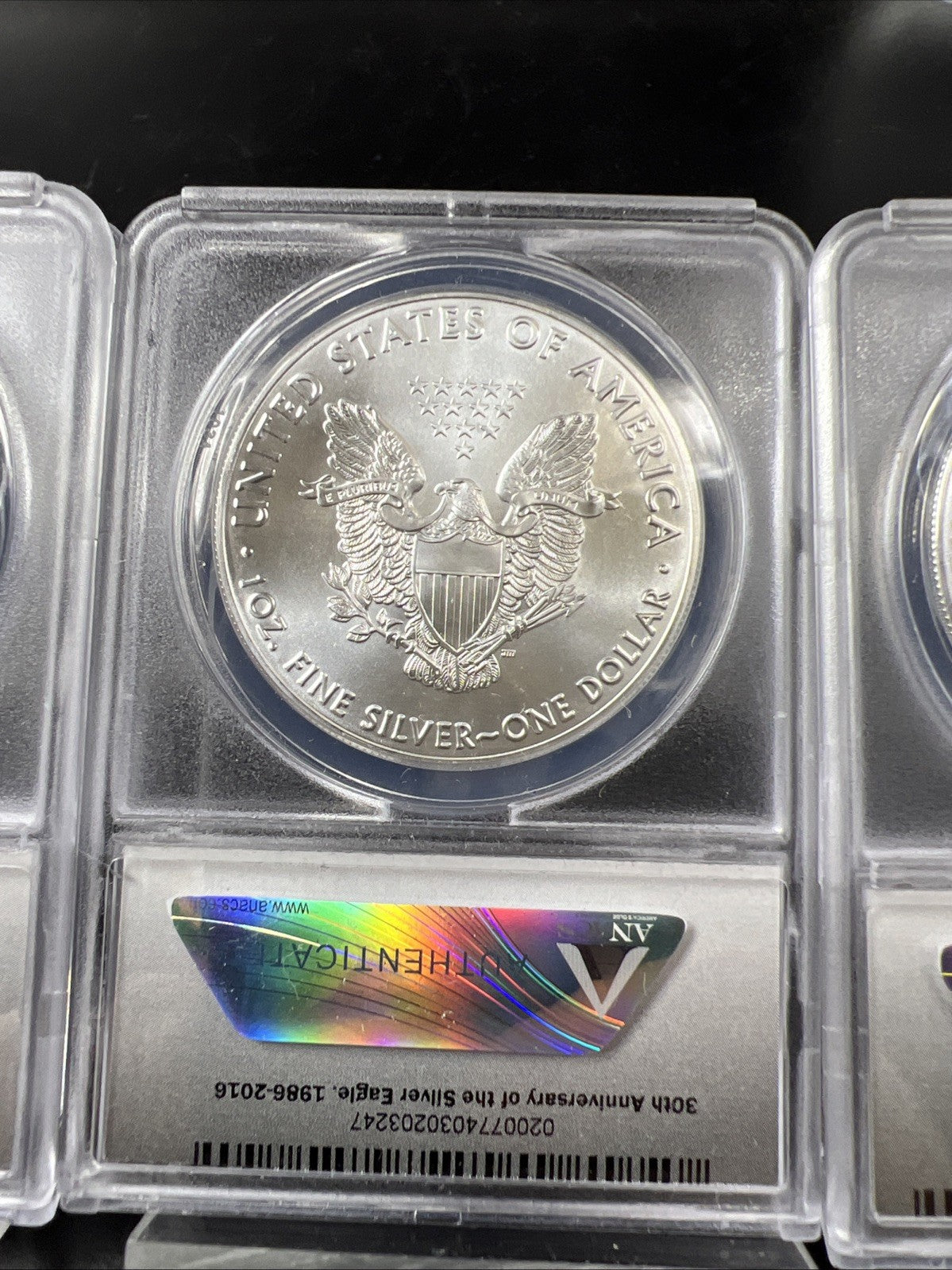 3 Coin 2016 W S P ASE Mint Mark Set 1 oz American Silver Eagle Coin ANACS MS69