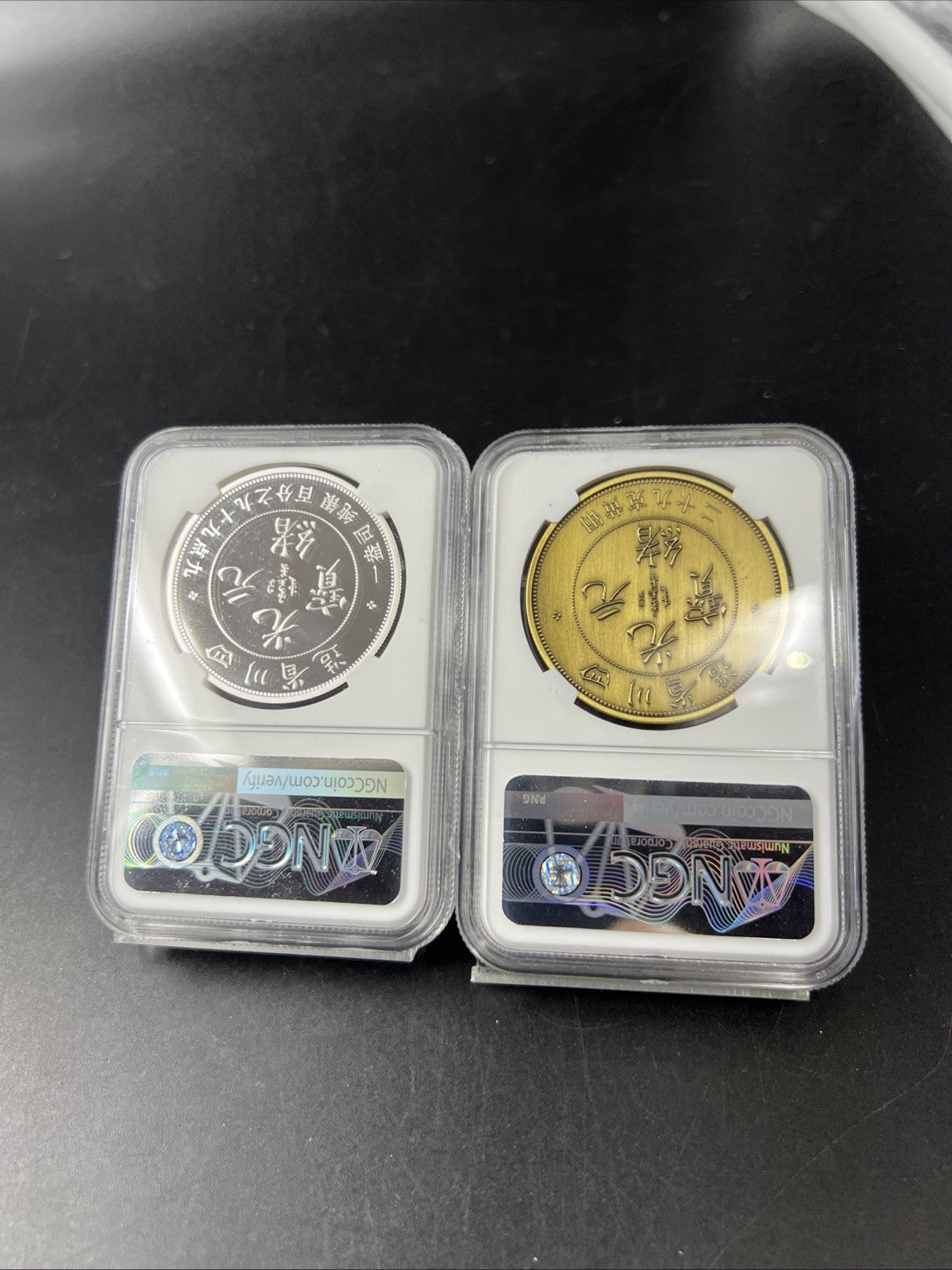 2 Coin Set 2018 Ferracute Chinese Dragon 1 oz Silver PF70 UCAM & Bronze MS70