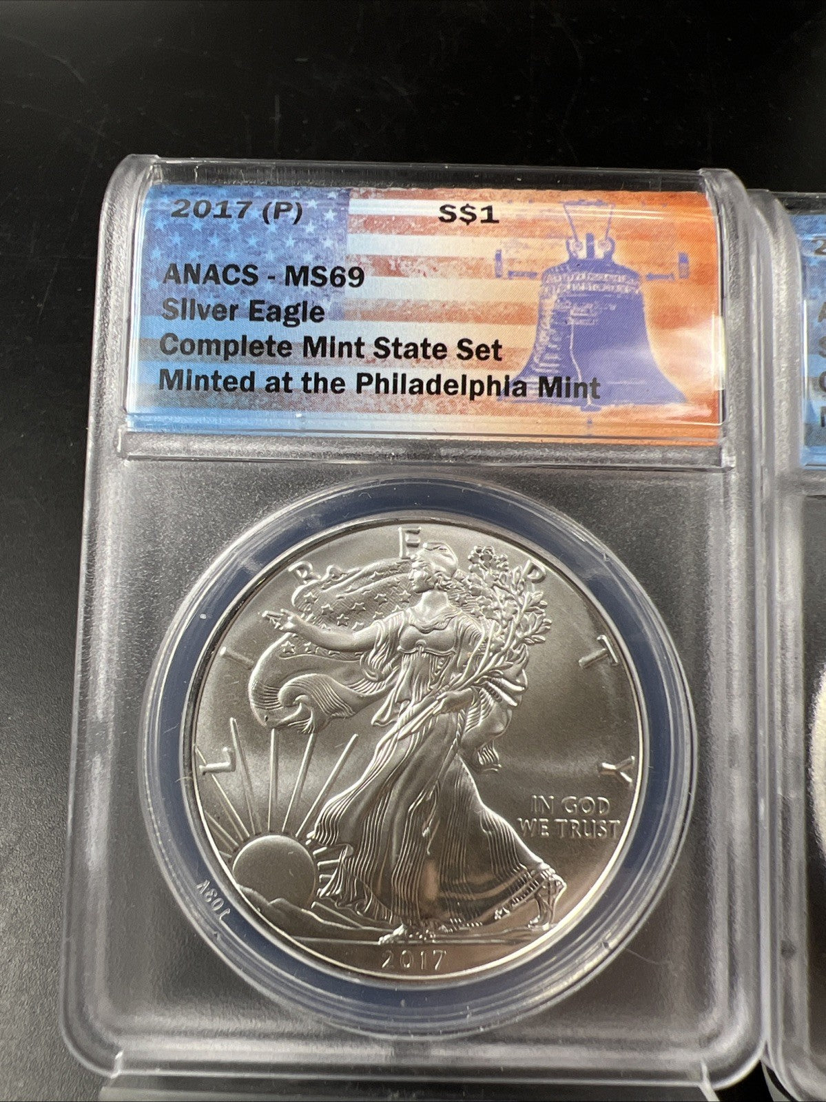 3 Coin 2017 W S P ASE Mint Mark Set 1 oz American Silver Eagle Coins ANACS MS69