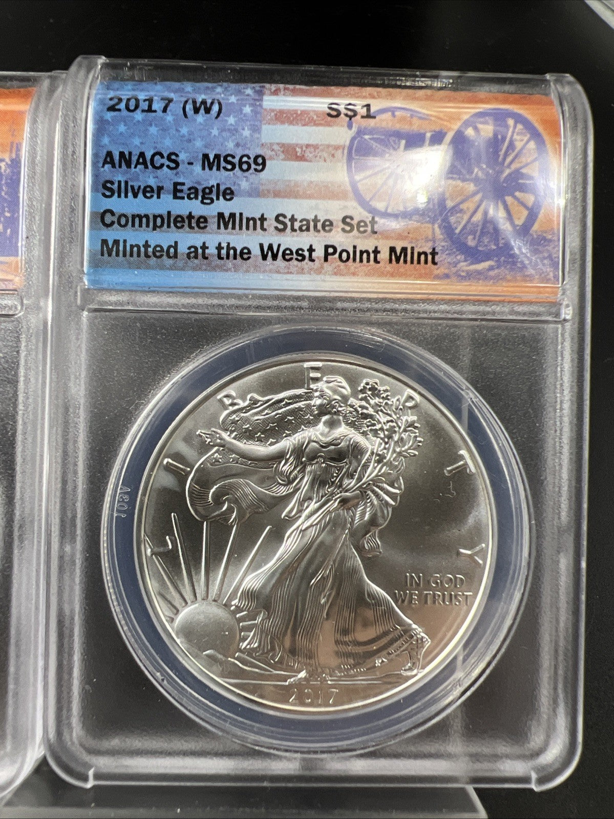 3 Coin 2017 W S P ASE Mint Mark Set 1 oz American Silver Eagle Coins ANACS MS69