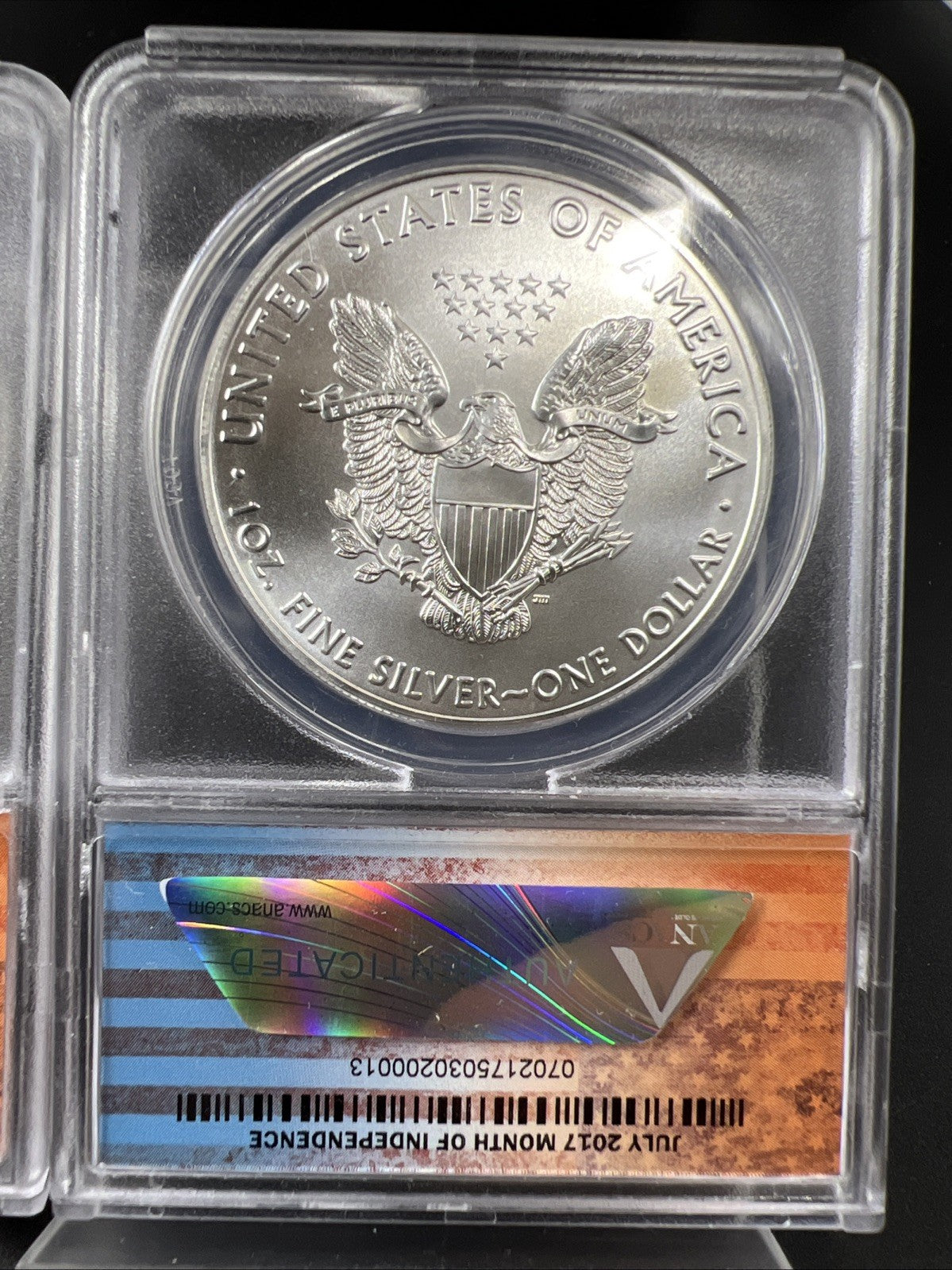 3 Coin 2017 W S P ASE Mint Mark Set 1 oz American Silver Eagle Coins ANACS MS69
