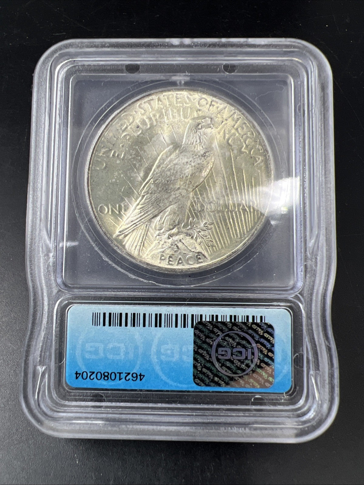 1923 P Peace Silver Eagle Dollar Coin ICG MS65 Gem BU ICG certified