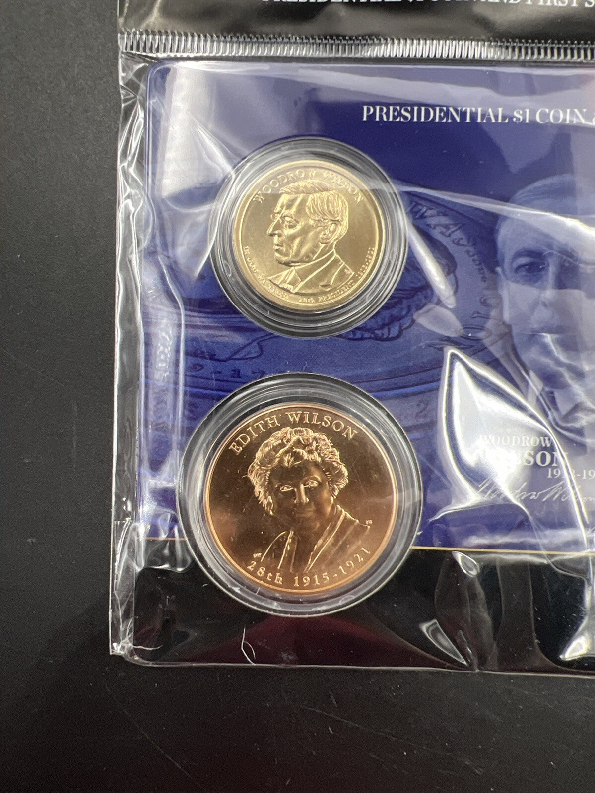 2013 Woodrow & Edith Wilson First Spouse $1 Presidential Coin & Medal Set OGP