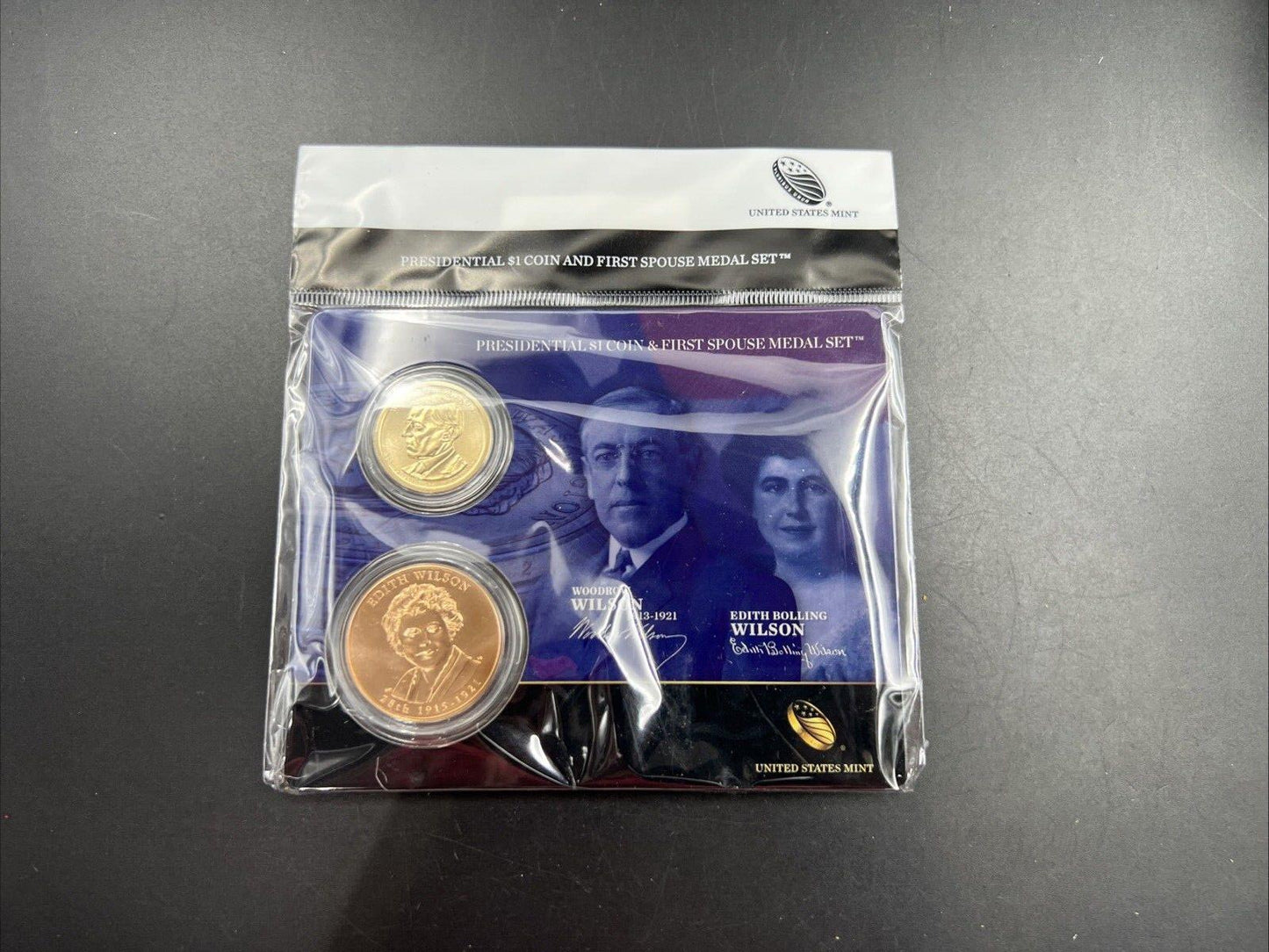 2013 Woodrow & Edith Wilson First Spouse $1 Presidential Coin & Medal Set OGP