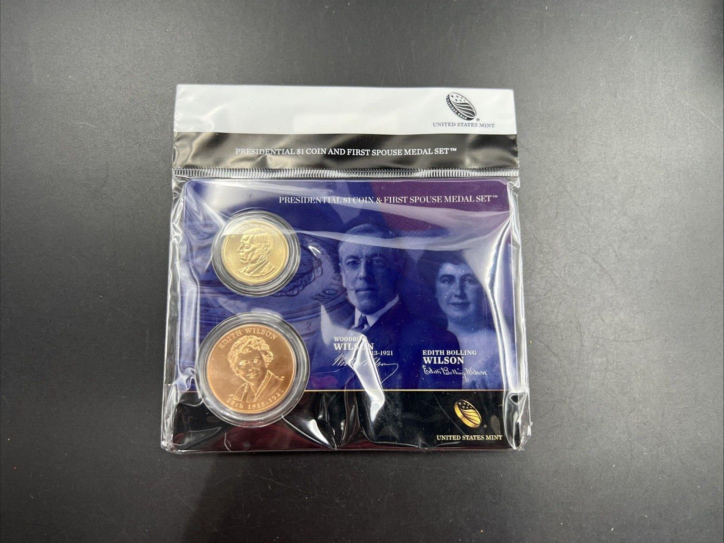2013 Woodrow & Edith Wilson First Spouse $1 Presidential Coin & Medal Set OGP