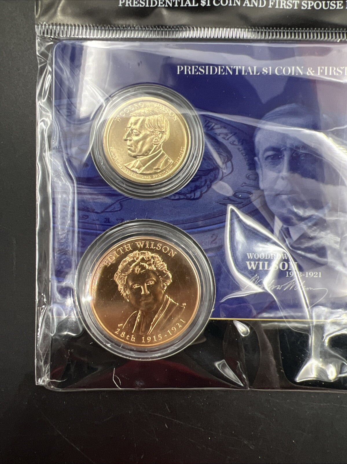 2013 Woodrow & Edith Wilson First Spouse $1 Presidential Coin & Medal Set OGP