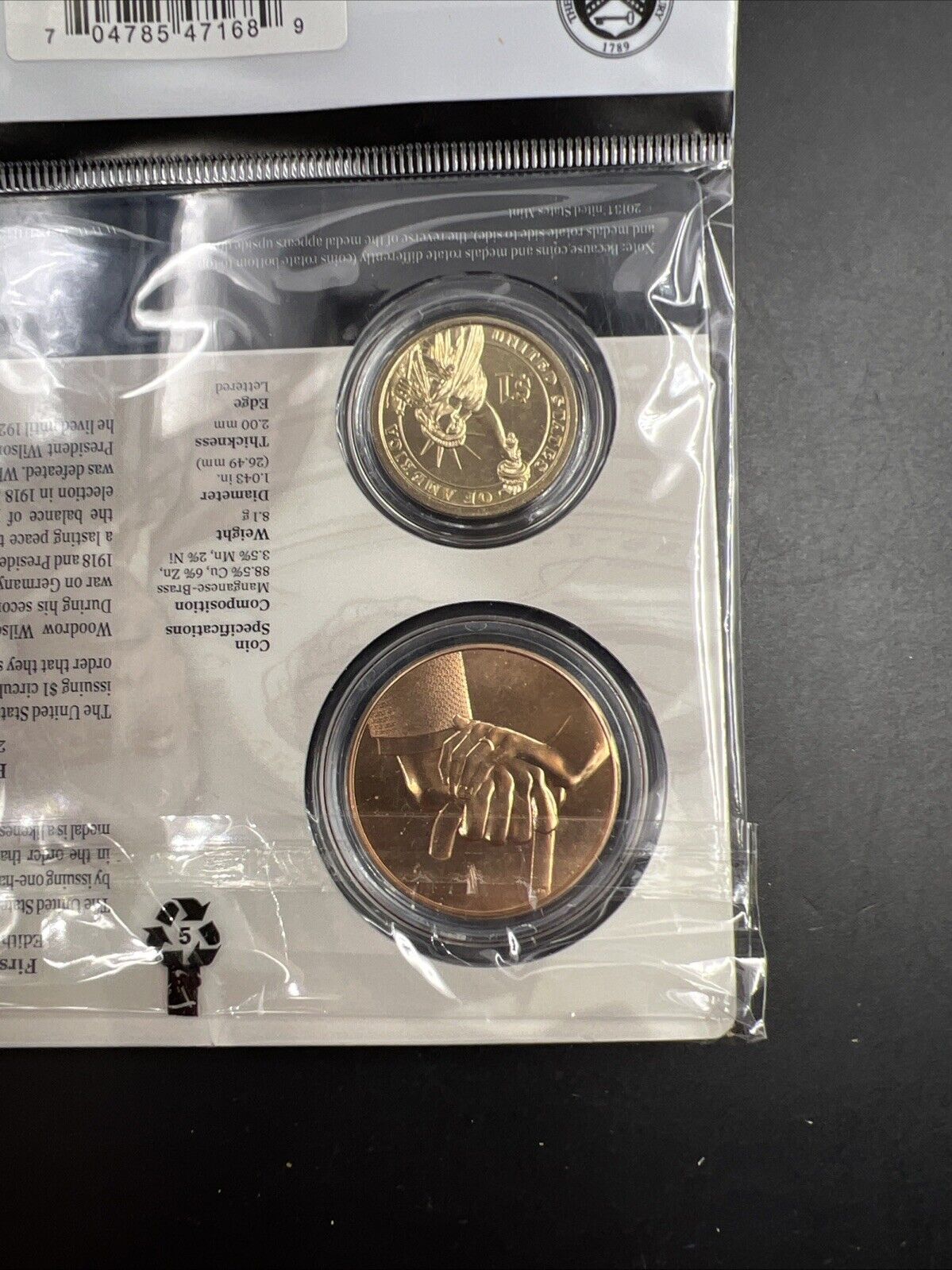 2013 Woodrow & Edith Wilson First Spouse $1 Presidential Coin & Medal Set OGP