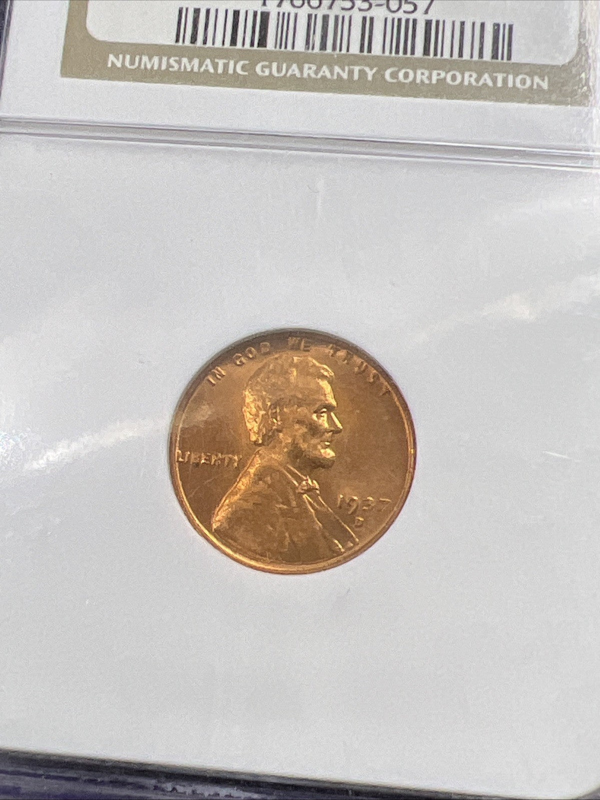 1937 D 1c Lincoln Wheat Cent Coin MS66 RD NGC #057 Gem BU UNC Certified