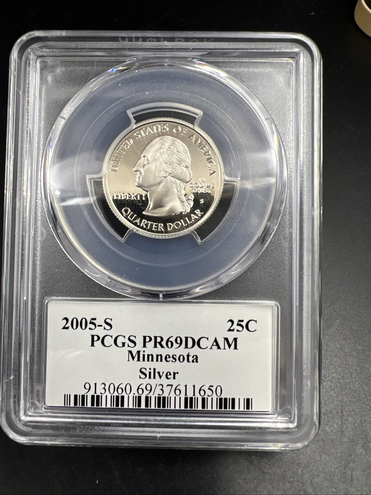 2005 S 25c Silver Minnesota Quarter Coin PCGS PR69 DCAM Flag Holder #650