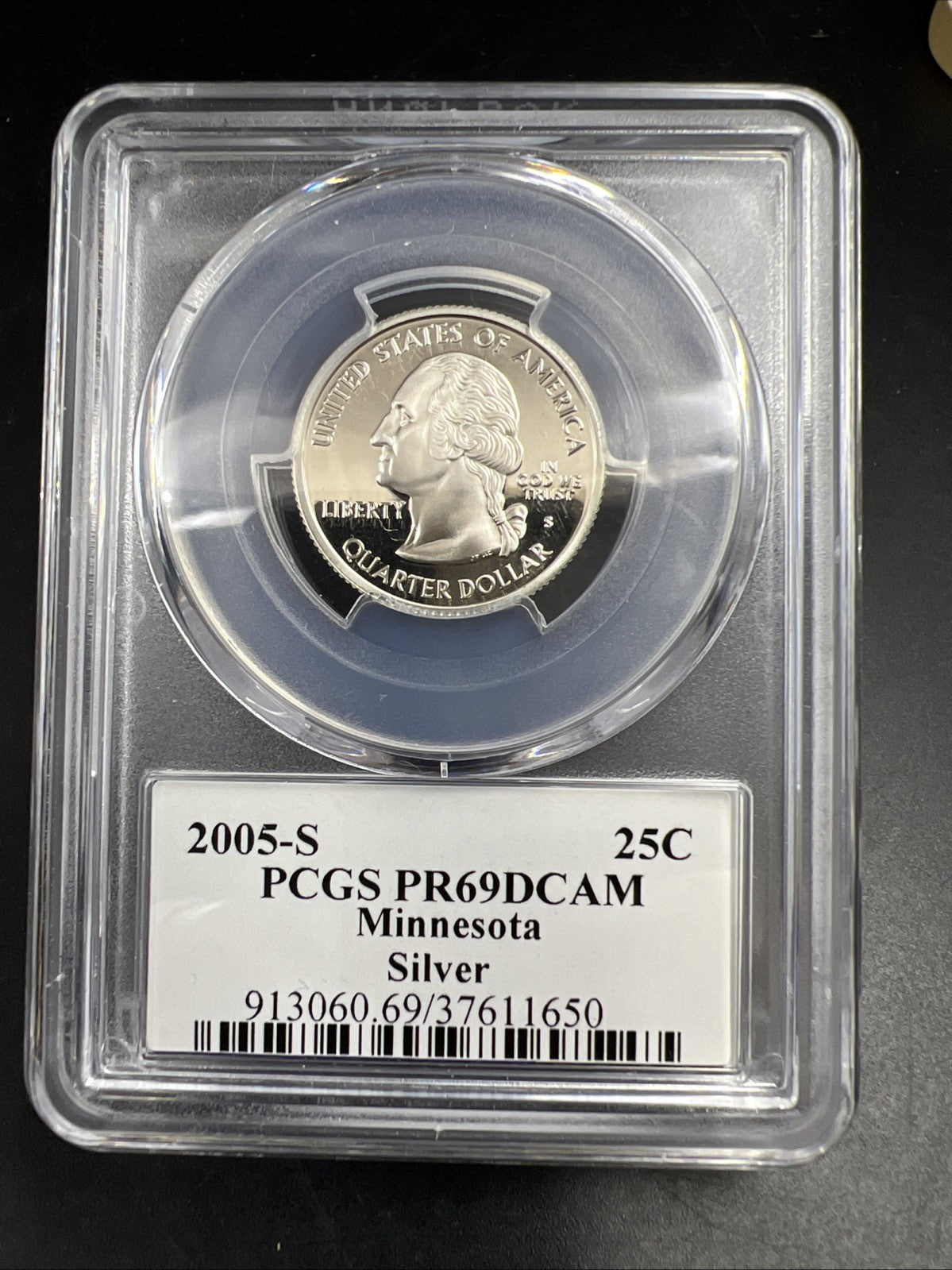 2005 S 25c Silver Minnesota Quarter Coin PCGS PR69 DCAM Flag Holder #650