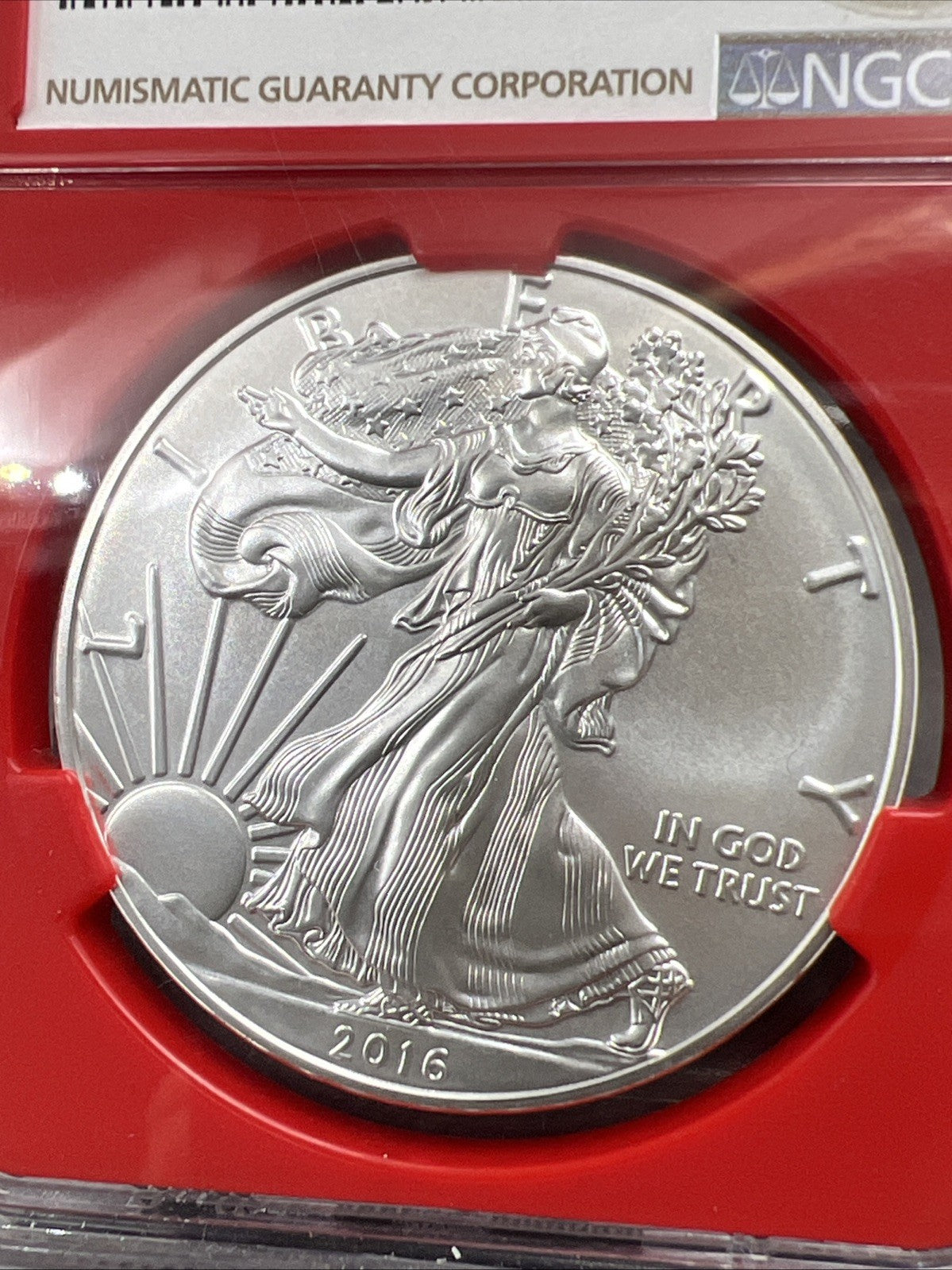 2016 W 1 Oz American Silver Eagle Coin Burnished Lettered Edge MS70 NGC #033