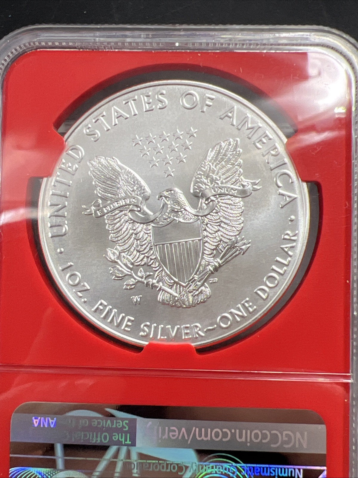 2016 W 1 Oz American Silver Eagle Coin Burnished Lettered Edge MS70 NGC #033