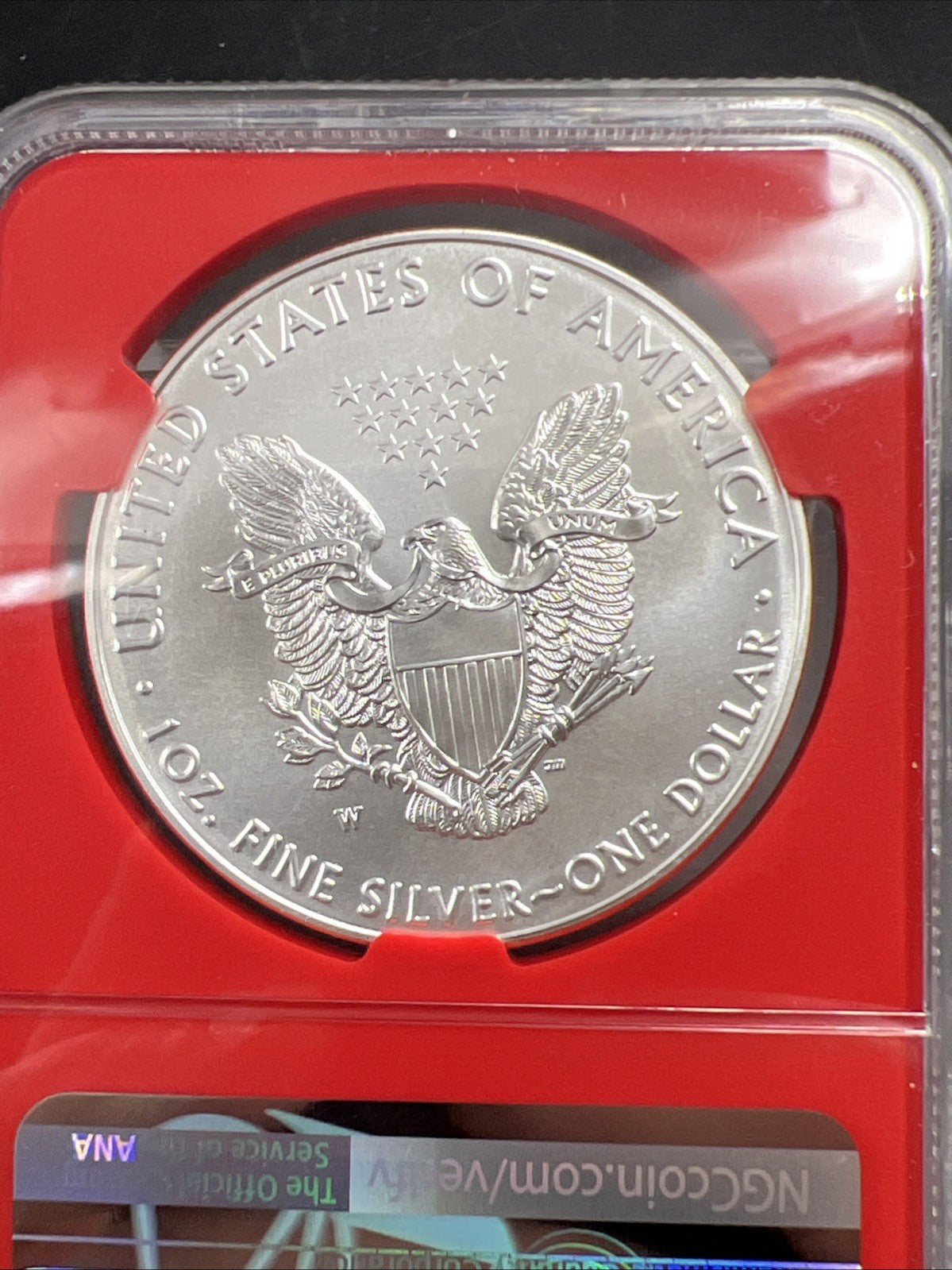 2016 W 1 Oz American Silver Eagle Coin Burnished Lettered Edge MS70 NGC #033