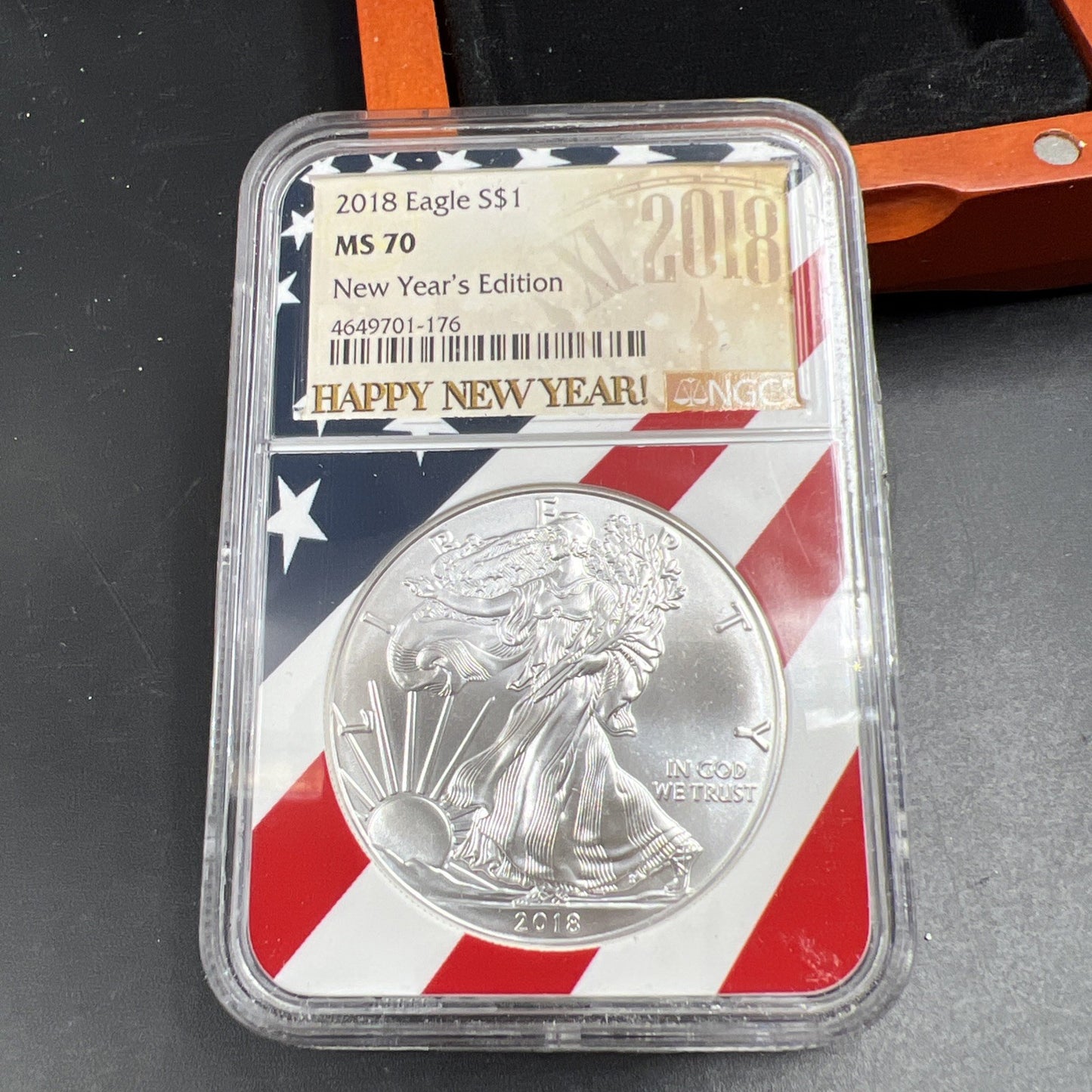 2018 1 oz American Silver Eagle $1 NGC Certified MS70 New Year's Edition USA