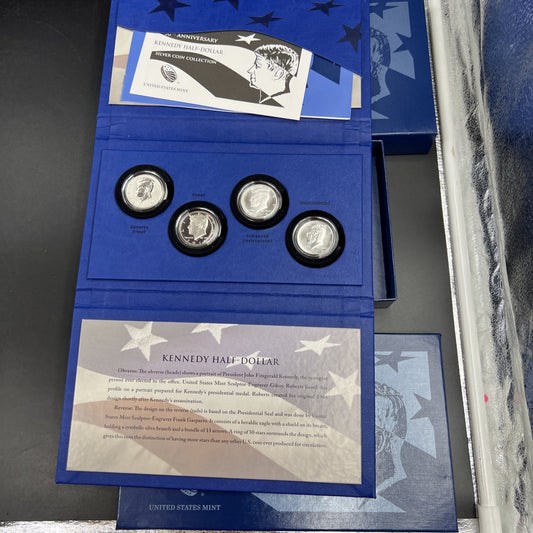 2014 Kennedy JFK 50th Anniversary Edition Half Dollar 4 Coin Set OGP Box COA