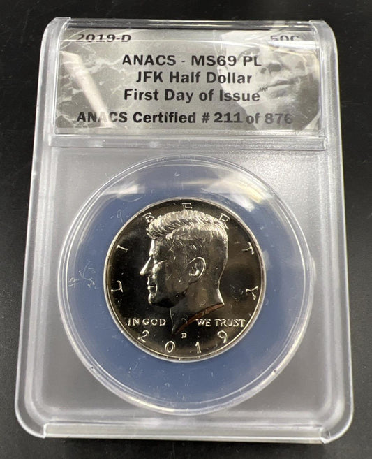 2019 D 50c Kennedy Copper Nickel Half Dollar Coin ANACS MS69 PL Proof Like