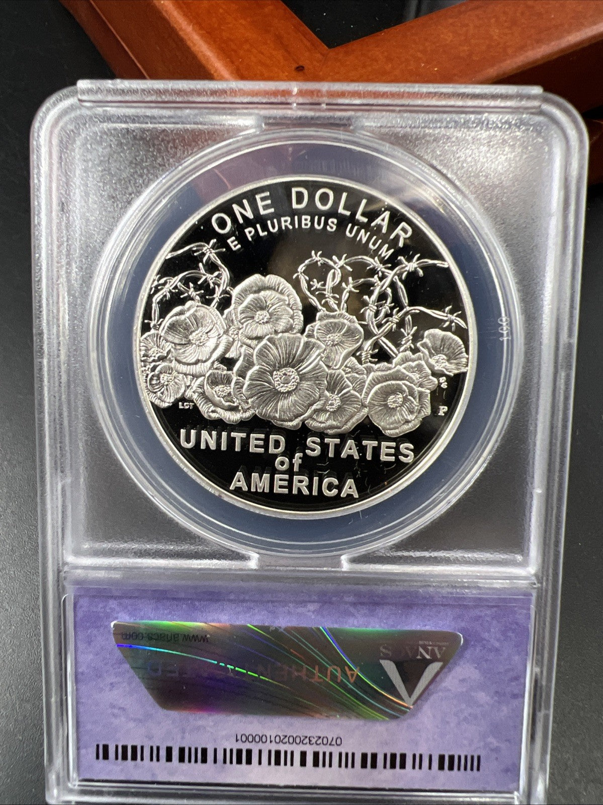 2018-P World War One Centennial Silver Dollar Proof ANACS PR70 w/ Display Box