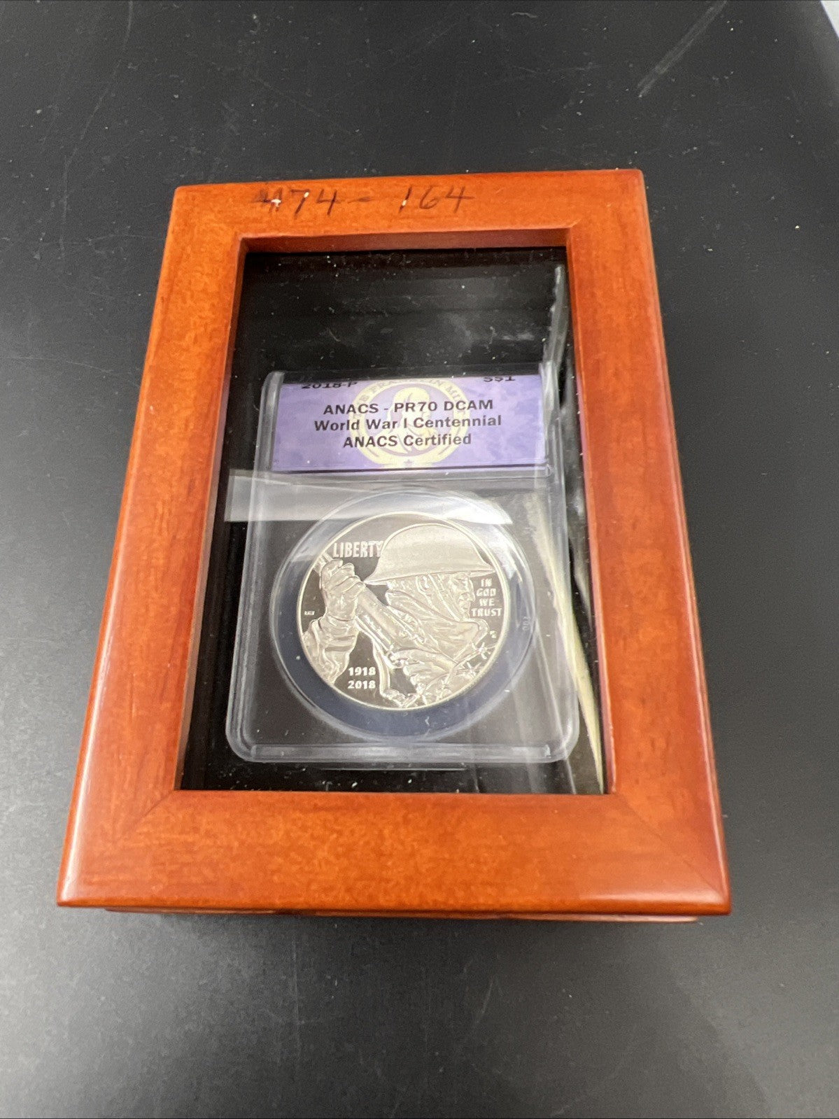 2018-P World War One Centennial Silver Dollar Proof ANACS PR70 w/ Display Box