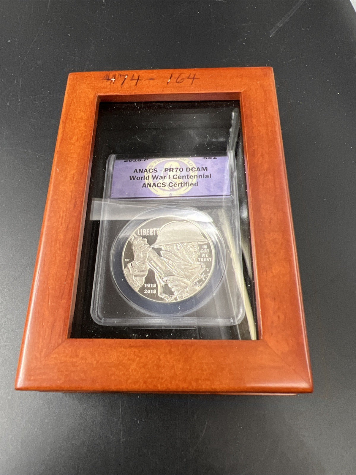 2018-P World War One Centennial Silver Dollar Proof ANACS PR70 w/ Display Box