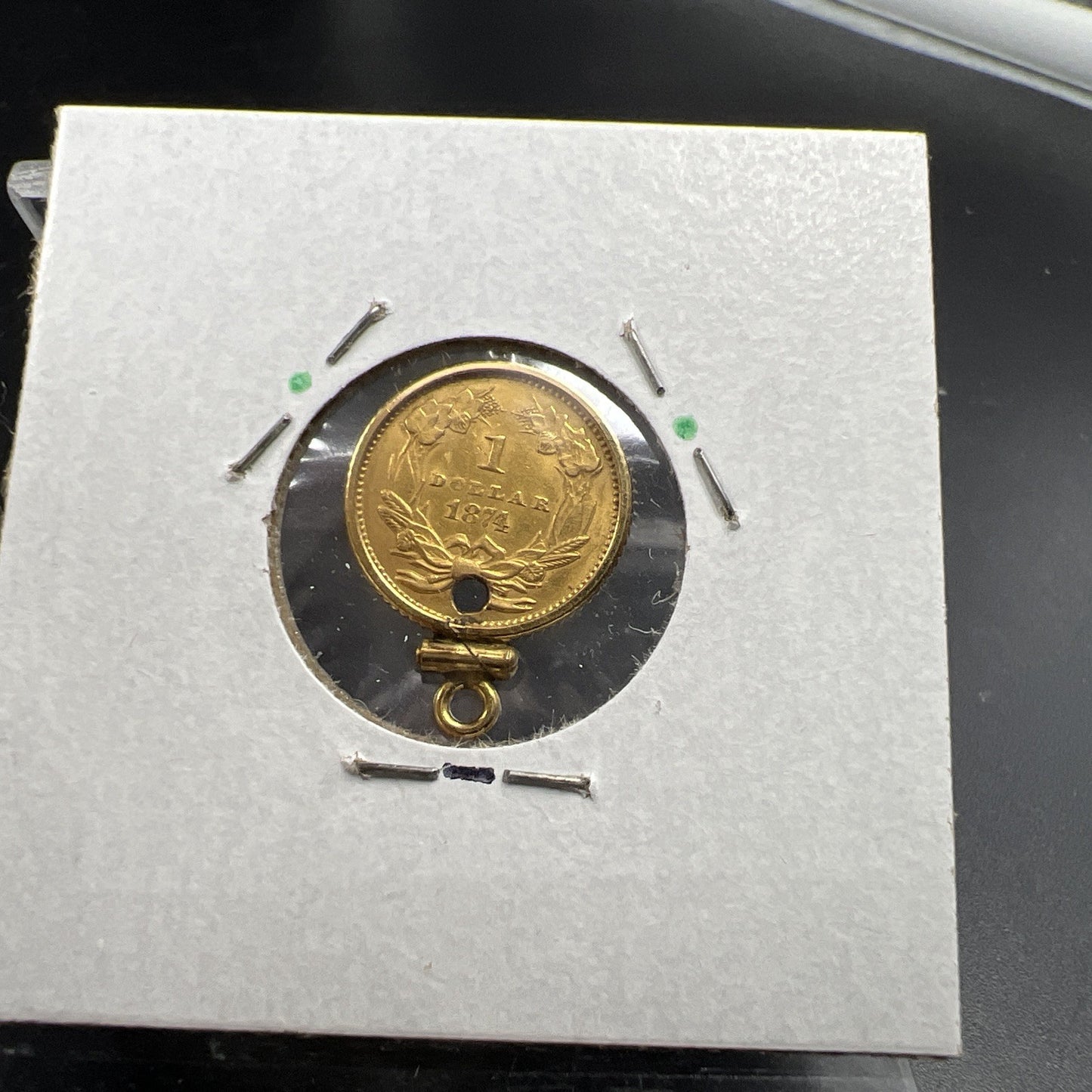 1874 G$1 Gold $1 Princess Head Dollar Coin AU Details Damaged Jewelry SKU#B
