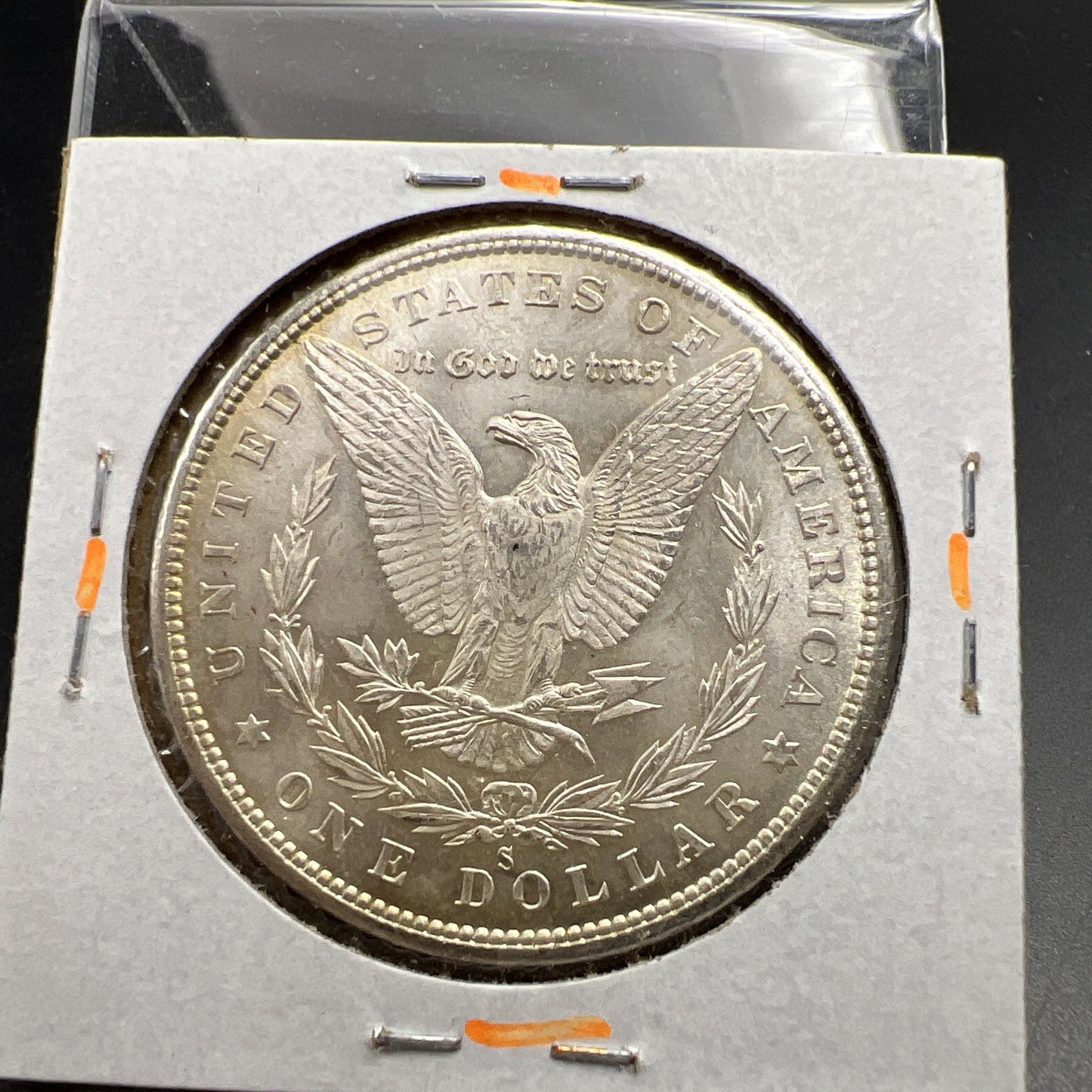 1880 S $1 Morgan Silver Eagle Dollar Coin UNC Uncirculated Nice Toning Toner #A