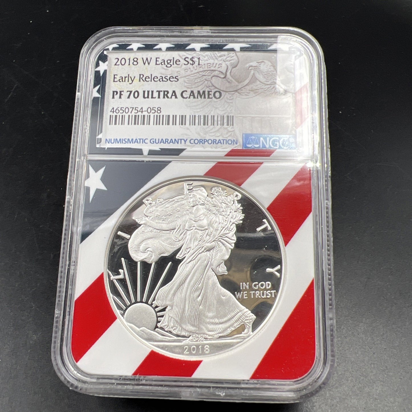 2018 W Proof ASE American Silver Eagle Coin NGC PF70 UCAM #058