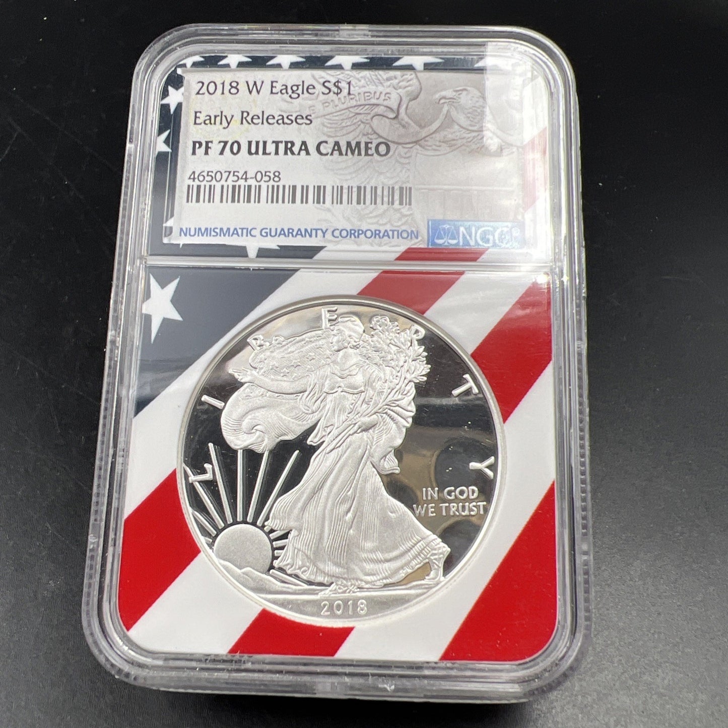 2018 W Proof ASE American Silver Eagle Coin NGC PF70 UCAM #058