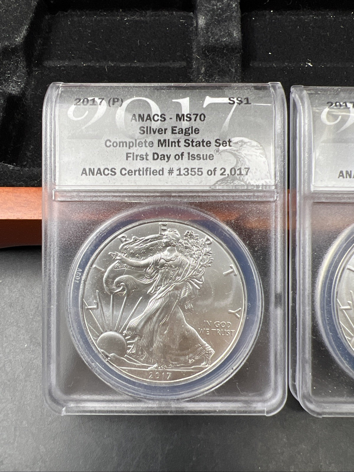 3 Coin 2017 W S P ASE Mint Mark Set 1 oz American Silver Eagle Coins ANACS MS70