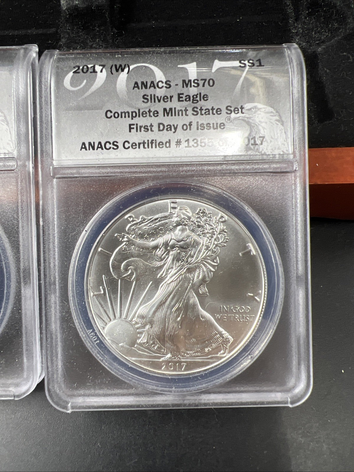 3 Coin 2017 W S P ASE Mint Mark Set 1 oz American Silver Eagle Coins ANACS MS70