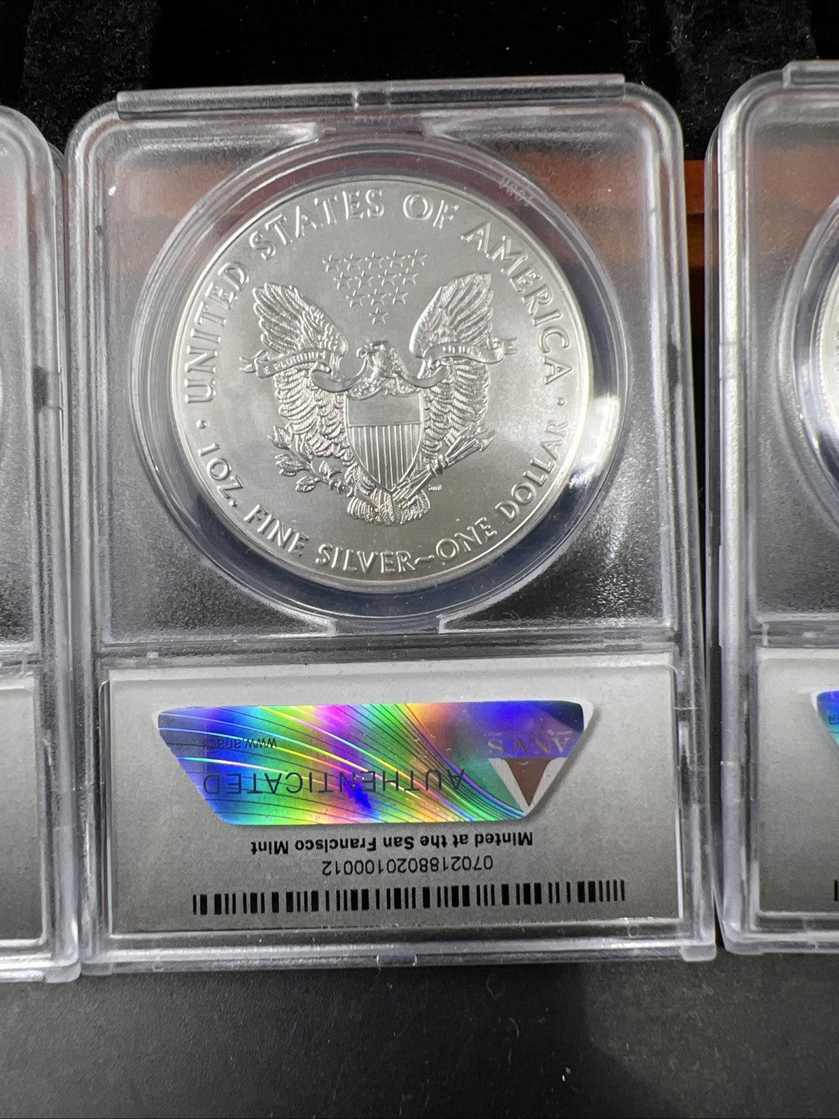 3 Coin 2017 W S P ASE Mint Mark Set 1 oz American Silver Eagle Coins ANACS MS70
