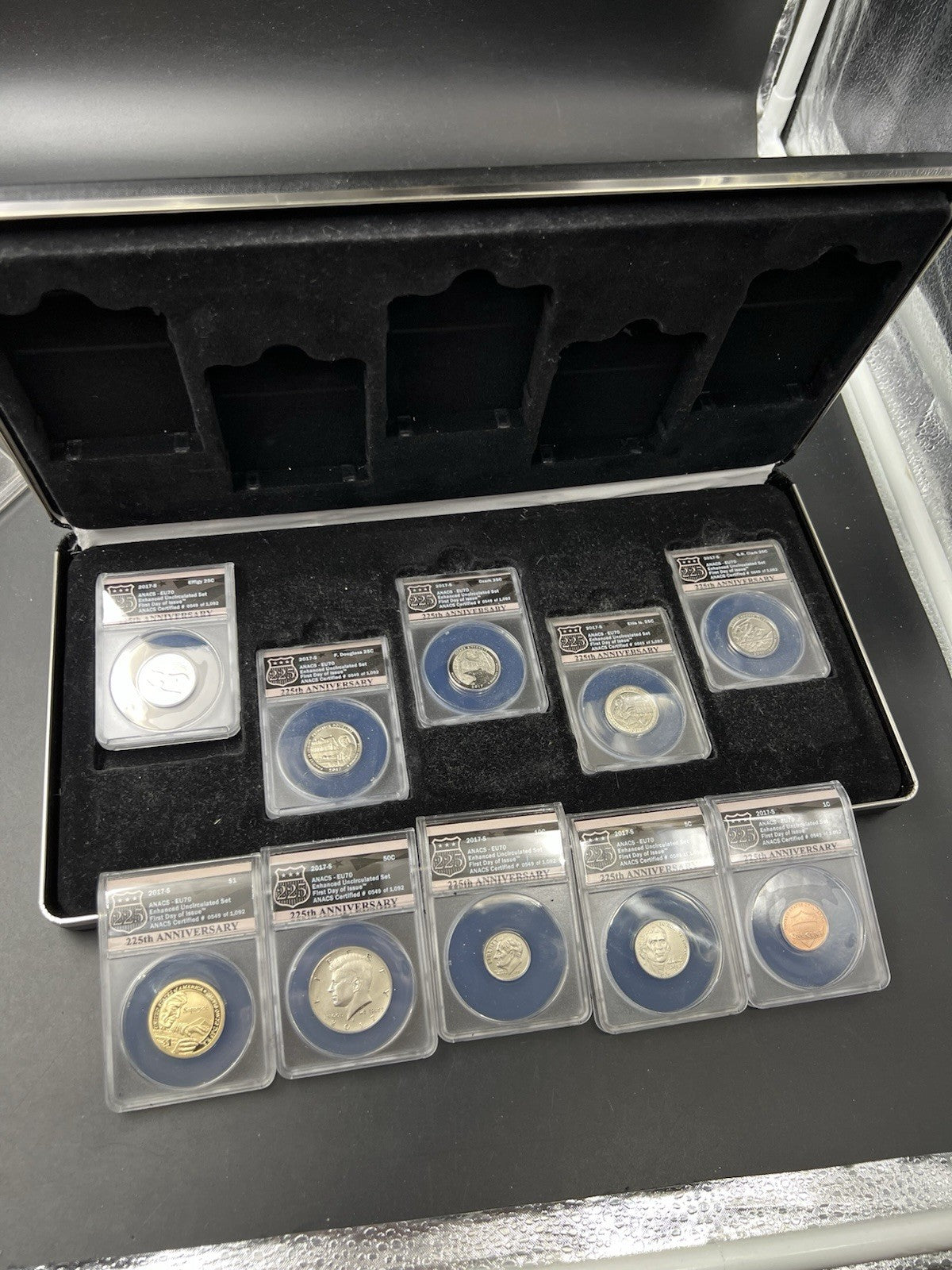 Complete 10 Coin 2017 S Enhanced Uncirculated Set ANACS EU70 FDOI First Day