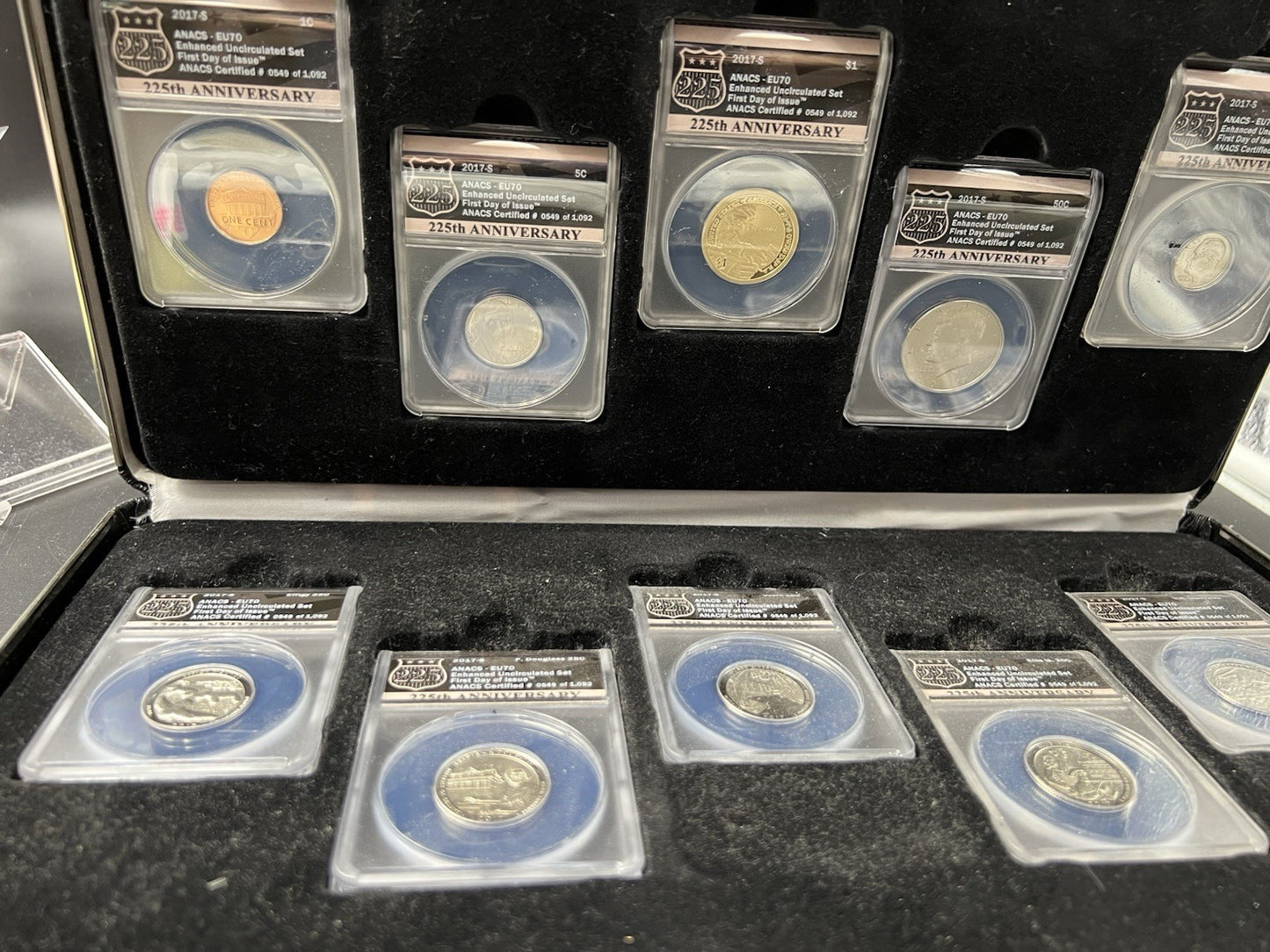 Complete 10 Coin 2017 S Enhanced Uncirculated Set ANACS EU70 FDOI First Day