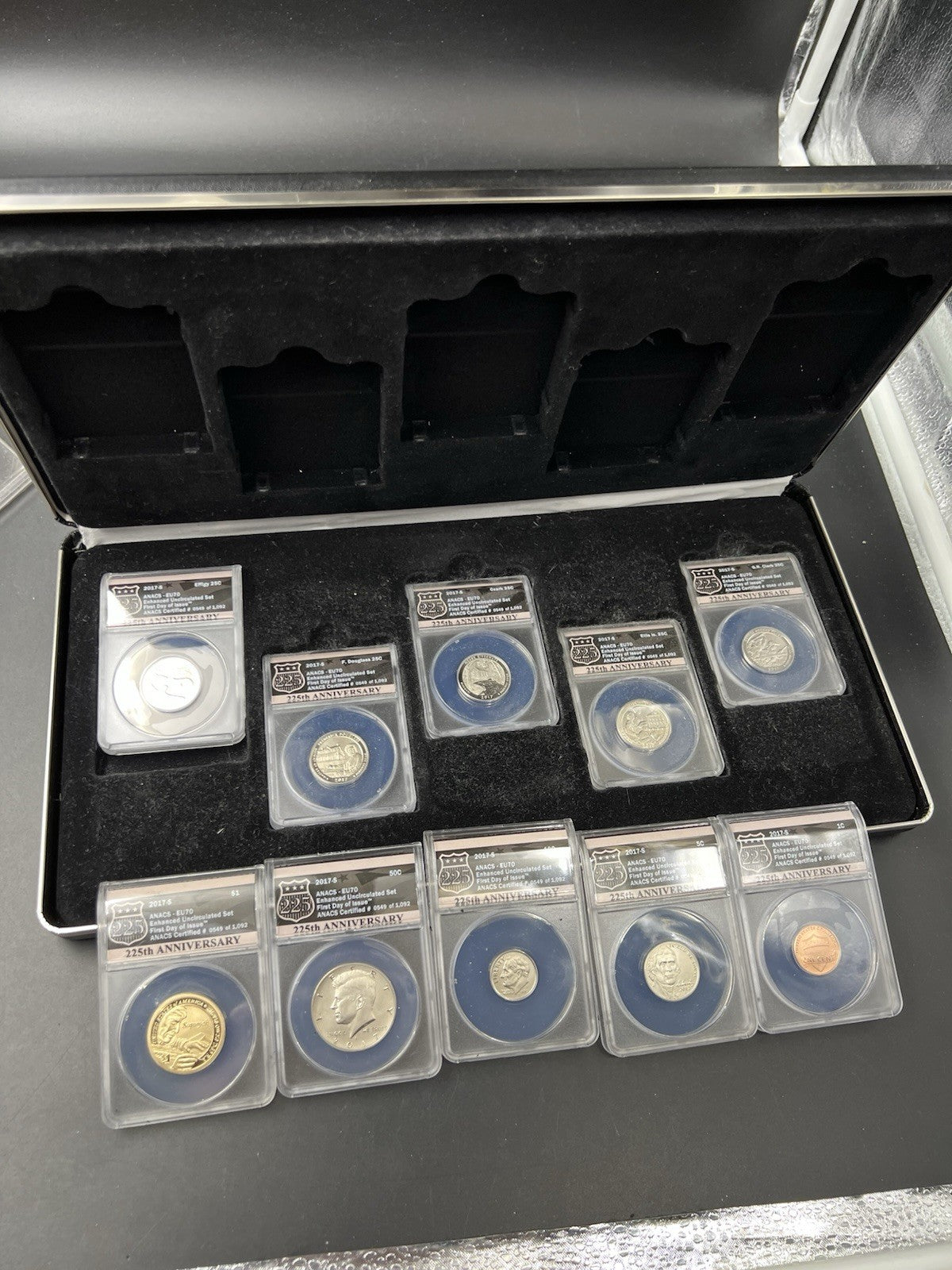 Complete 10 Coin 2017 S Enhanced Uncirculated Set ANACS EU70 FDOI First Day