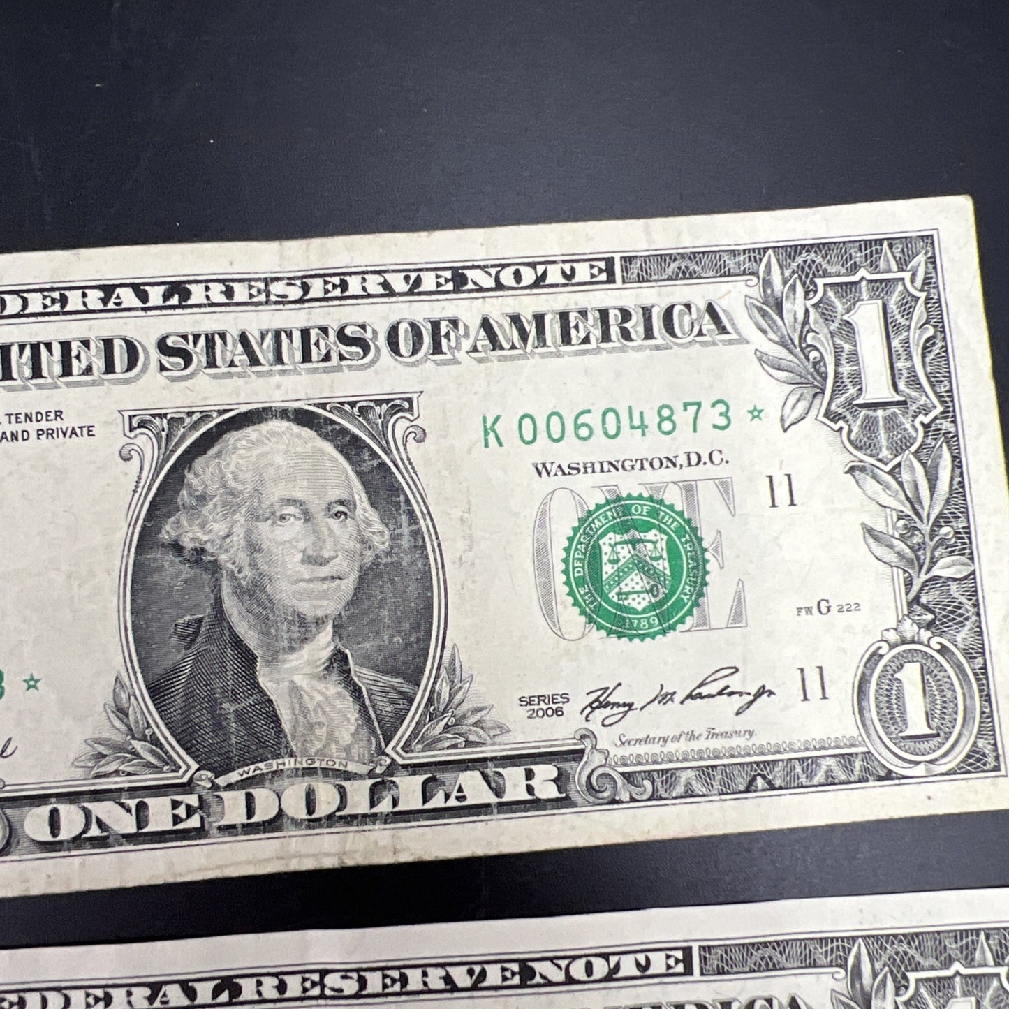 Lot of 6 Different * Star Note Federal Reserve $1 One Bills 1995 - 2013 Circ #65