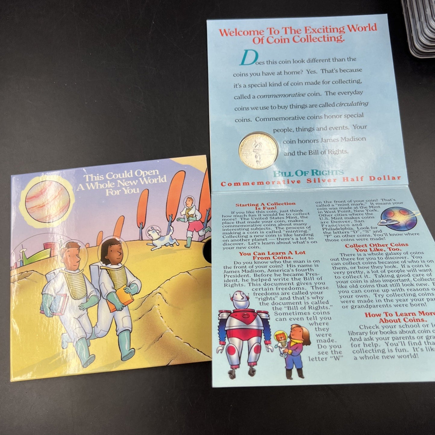 1993 W Bill of Rights Madison 90% Silver GEM BU Half Dollar Young Collector Set