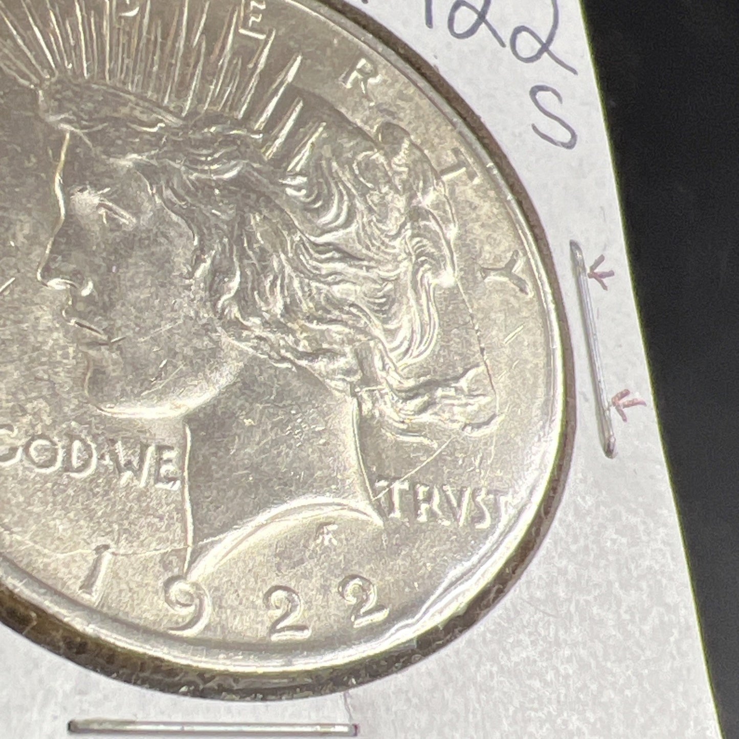 1922 S $1 Peace Silver Dollar Coin Die Cracks + Uneven planchet VAM CH AU