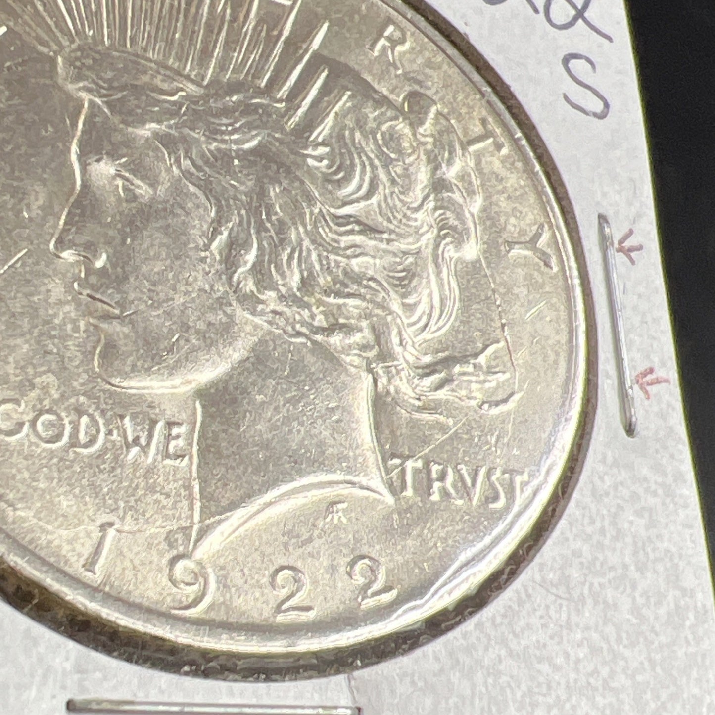 1922 S $1 Peace Silver Dollar Coin Die Cracks + Uneven planchet VAM CH AU